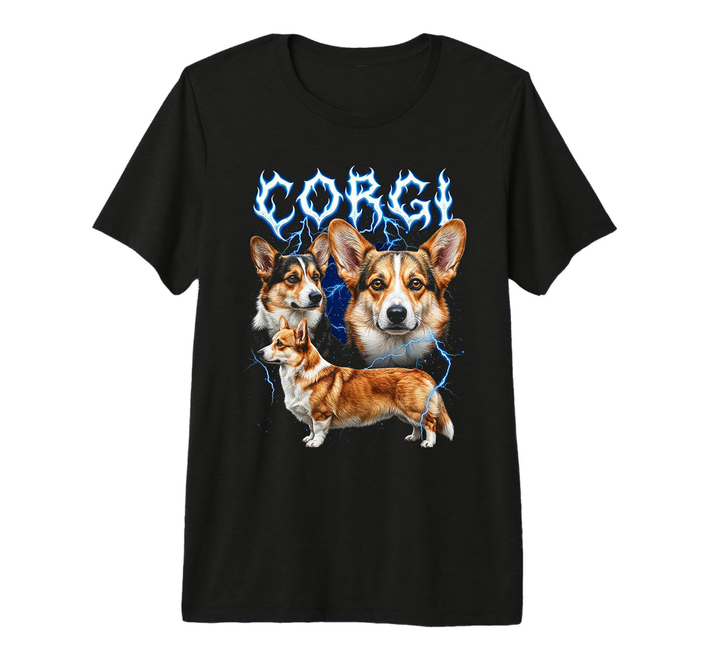 Corgi 90S Heavy Metal Dog Lover 80S T-Shirt - Graphic Print Men Women - T-Shirt, Sweatshirt, Hoodie