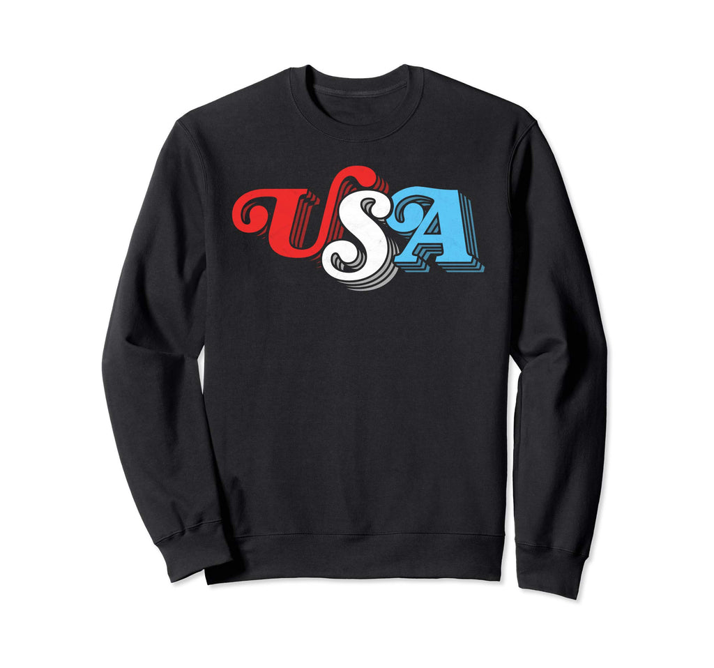 Usa Typography Patriotic 4Th July Sweatshirt - Novelty Apparel Men Women - T-Shirt, Sweatshirt, Hoodie