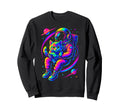 Vaporwave Astronaut Cat Space Sweatshirt - Trendy Graphic for Adults - T-Shirt, Sweatshirt, Hoodie