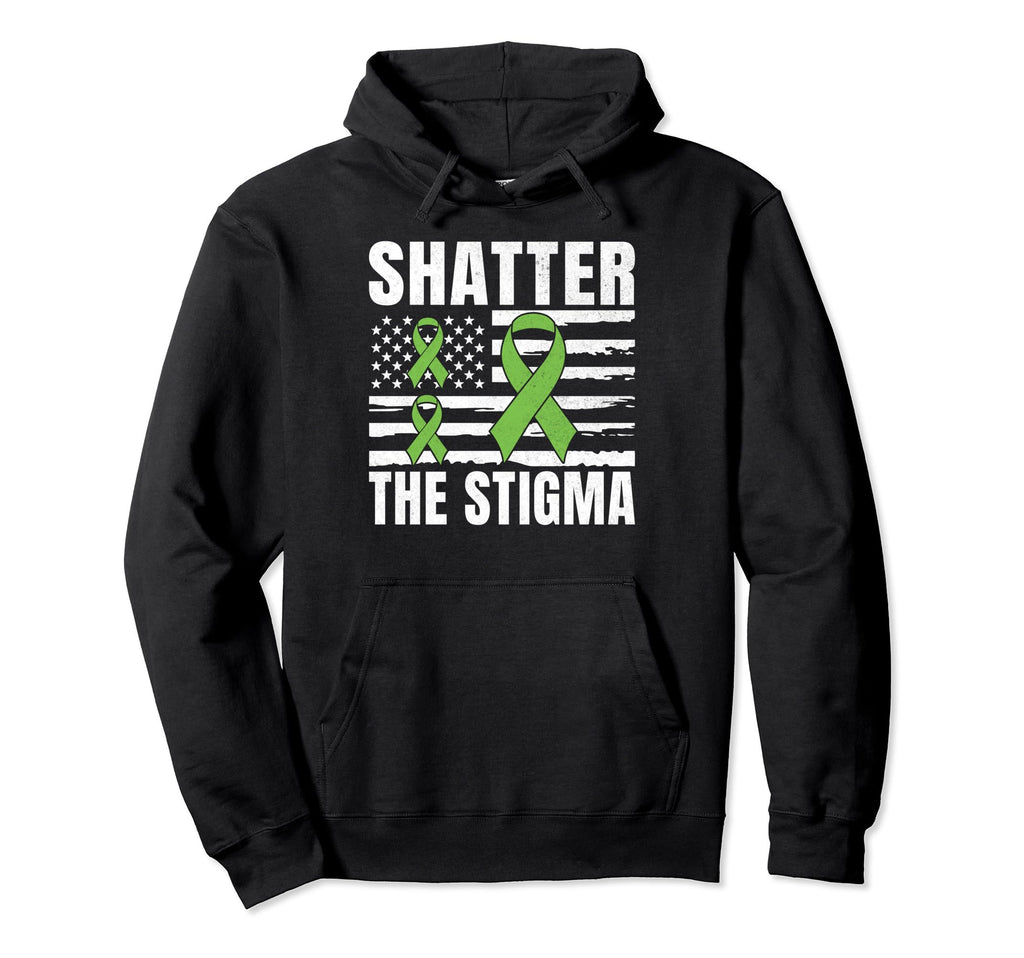 Shatter Stigma Mental Health Hoodie - Minimalist Print for Adults - T-Shirt, Sweatshirt, Hoodie