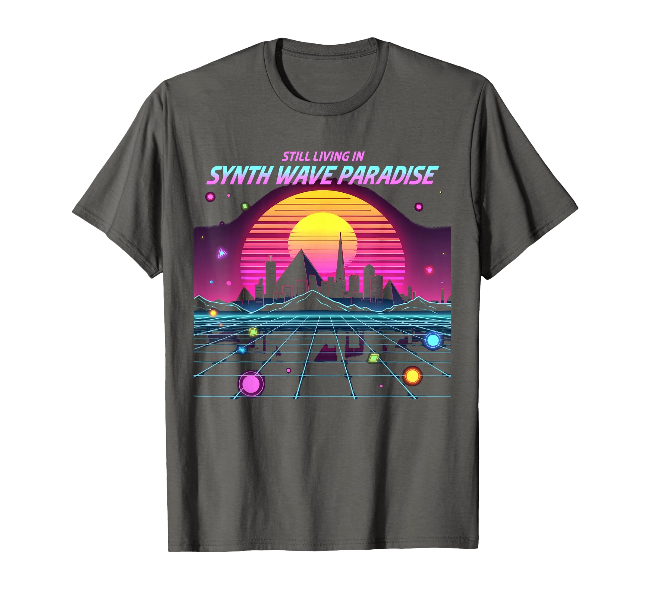 80S Synth Wave Paradise Mens T-Shirt - Custom Art Print for Adults - T-Shirt, Sweatshirt, Hoodie