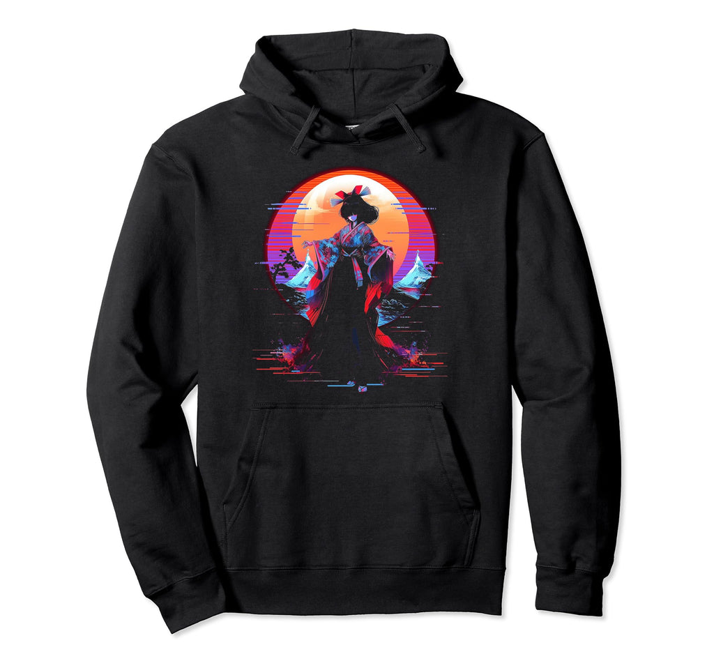 Vaporwave Geisha 80S Synthwave 16 Hoodie - Casual Everyday Wear Unisex - T-Shirt, Sweatshirt, Hoodie