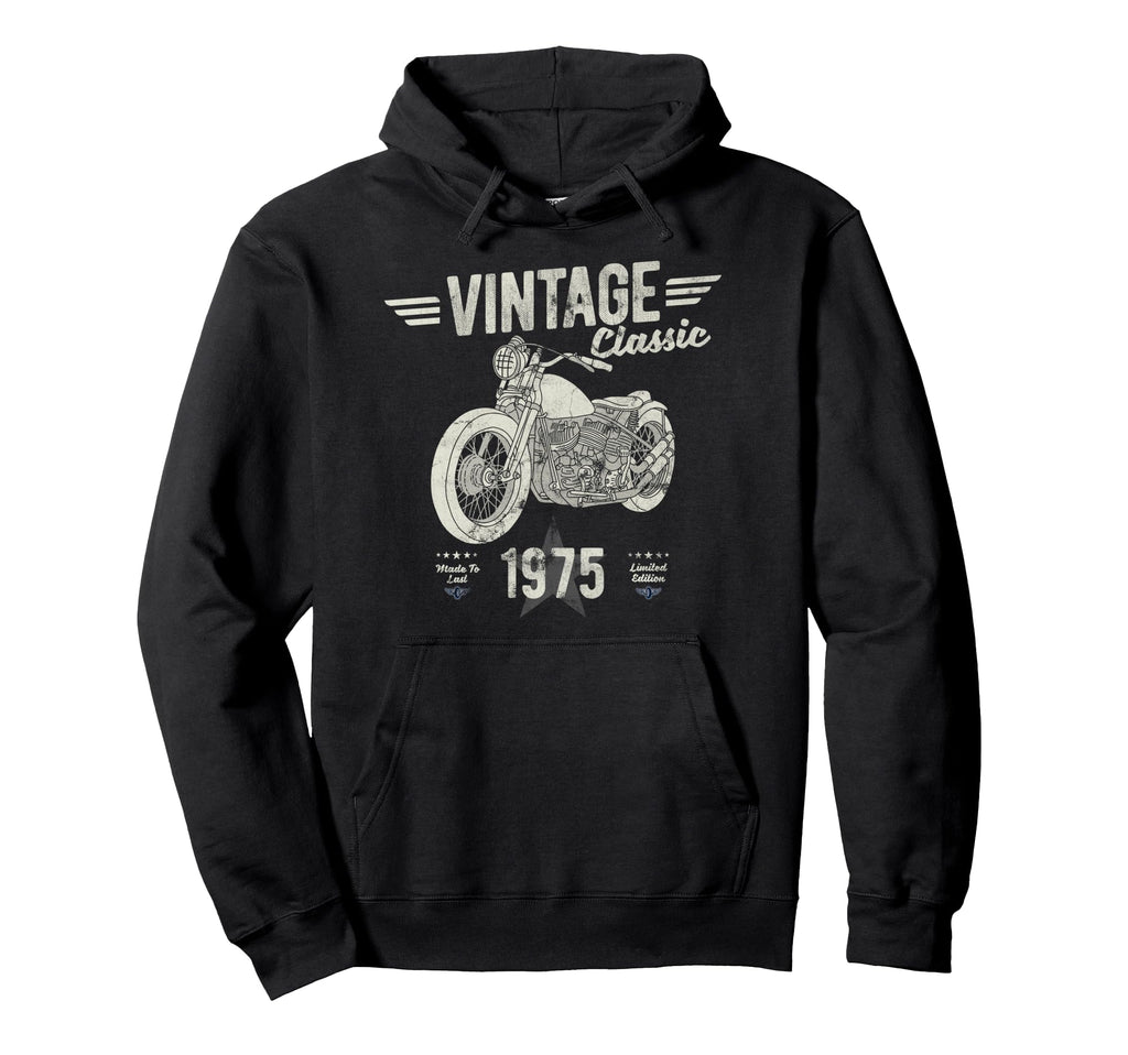 Born 1975 50Th Birthday Motorbike Hoodie - Trendy Graphic for Adults - T-Shirt, Sweatshirt, Hoodie