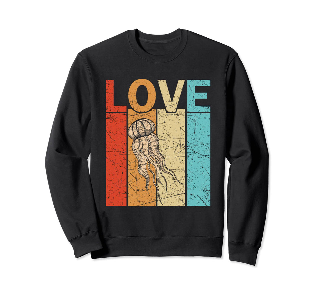 Love Jellyfish 70S Distressed Sweatshirt - Trendy Graphic Men Women - T-Shirt, Sweatshirt, Hoodie