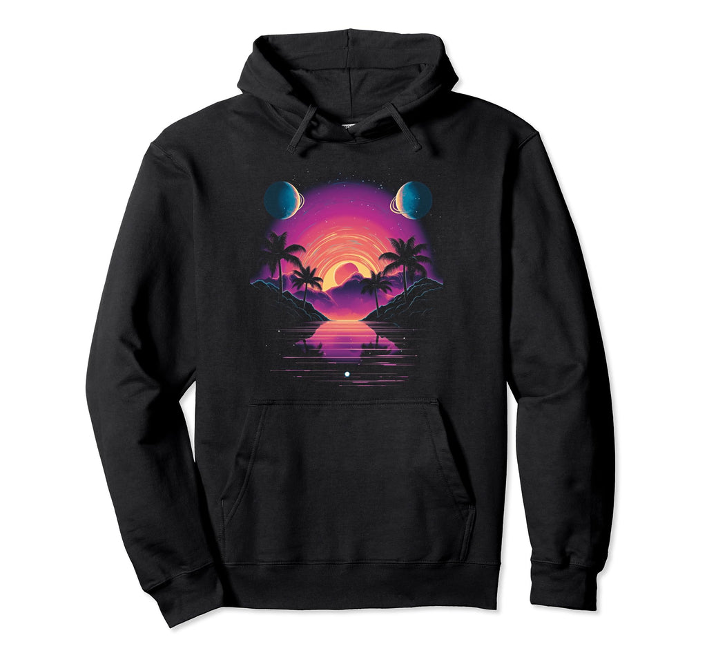 Vaporwave Solar System 80S Synthwave Hoodie - Trendy Graphic for Adults - T-Shirt, Sweatshirt, Hoodie