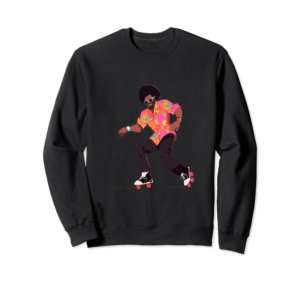 Roller Skating Afro Roller Skates Sweatshirt - Novelty Apparel Men Women - T-Shirt, Sweatshirt, Hoodie