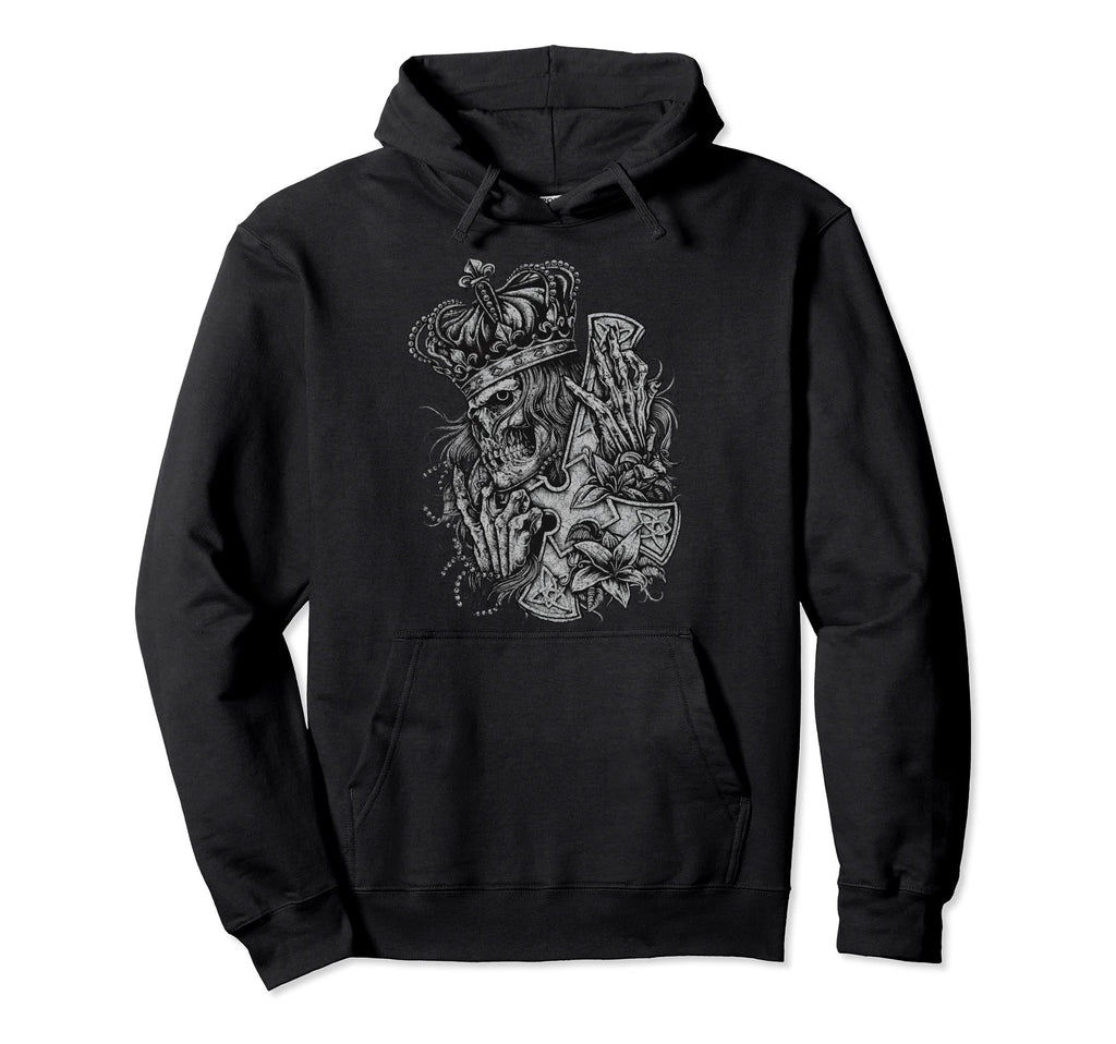 King Skull Skeleton Party Halloween Hoodie - Novelty Apparel for Adults - T-Shirt, Sweatshirt, Hoodie