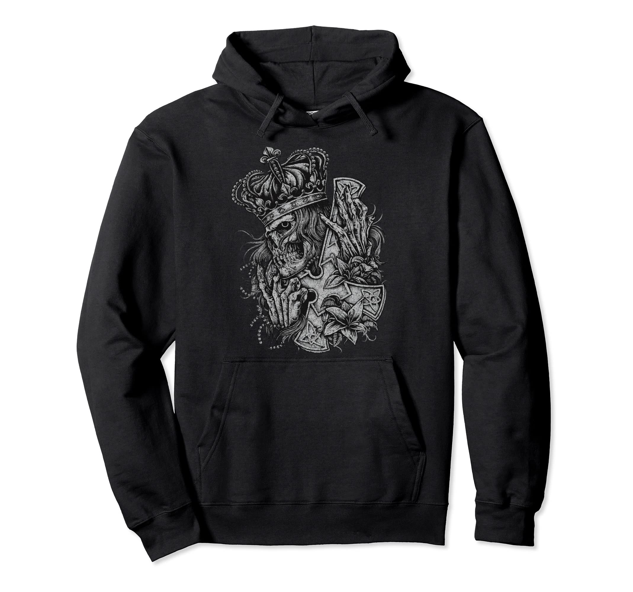 King Skull Skeleton Party Halloween Hoodie - Novelty Apparel for Adults - T-Shirt, Sweatshirt, Hoodie