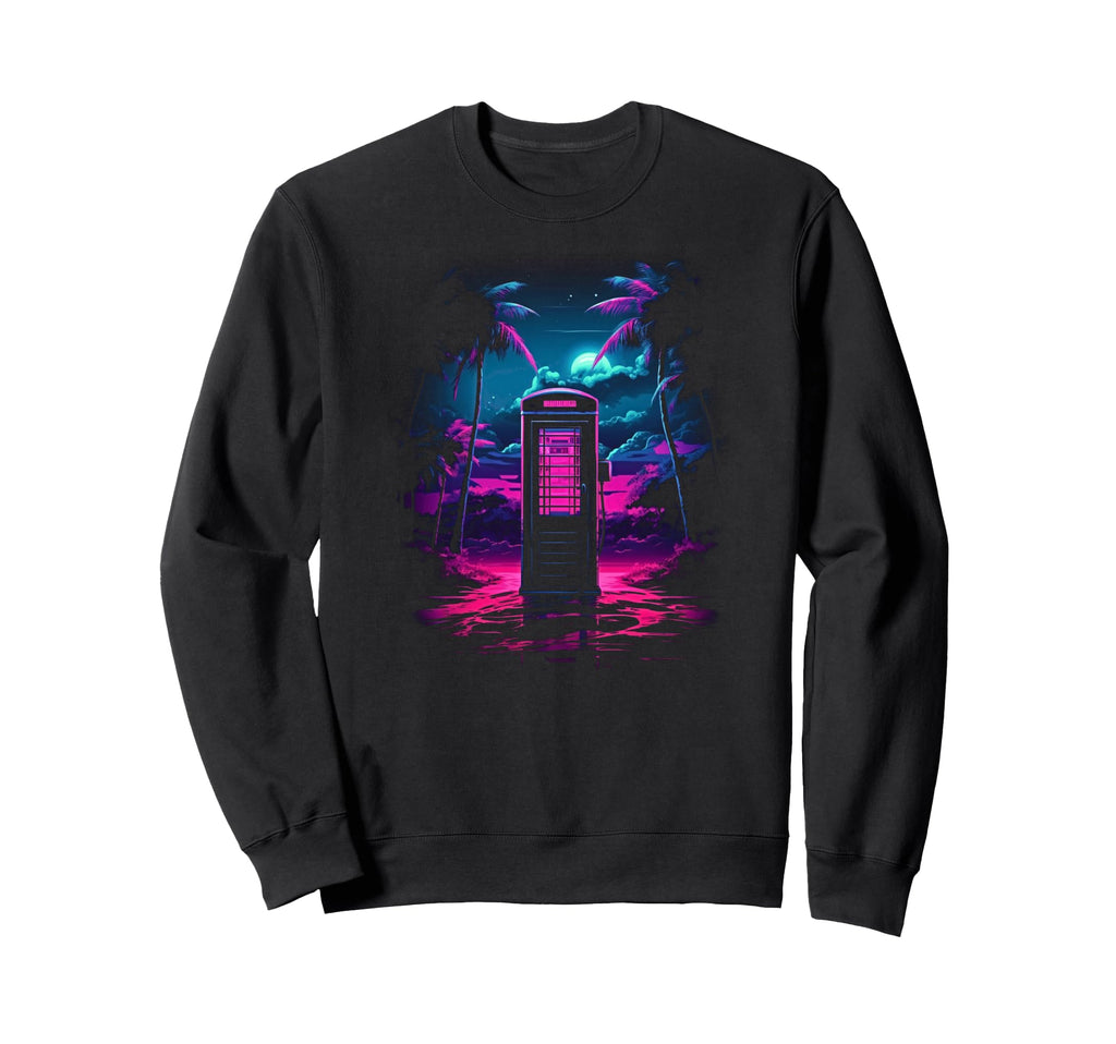 Vaporwave Phone Booth 80S Sweatshirt - Casual Everyday Wear Men Women - T-Shirt, Sweatshirt, Hoodie