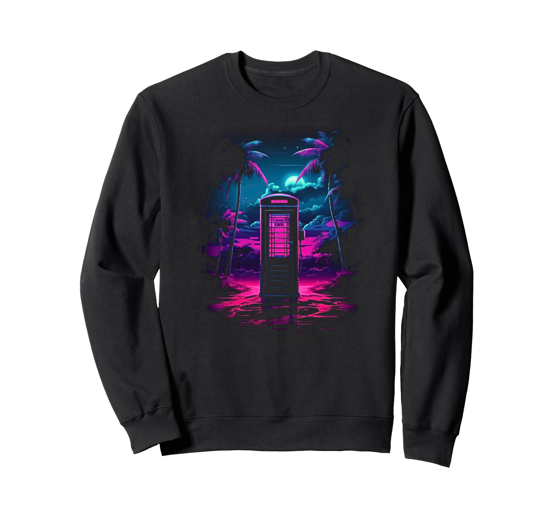 Vaporwave Phone Booth 80S Sweatshirt - Casual Everyday Wear Men Women - T-Shirt, Sweatshirt, Hoodie
