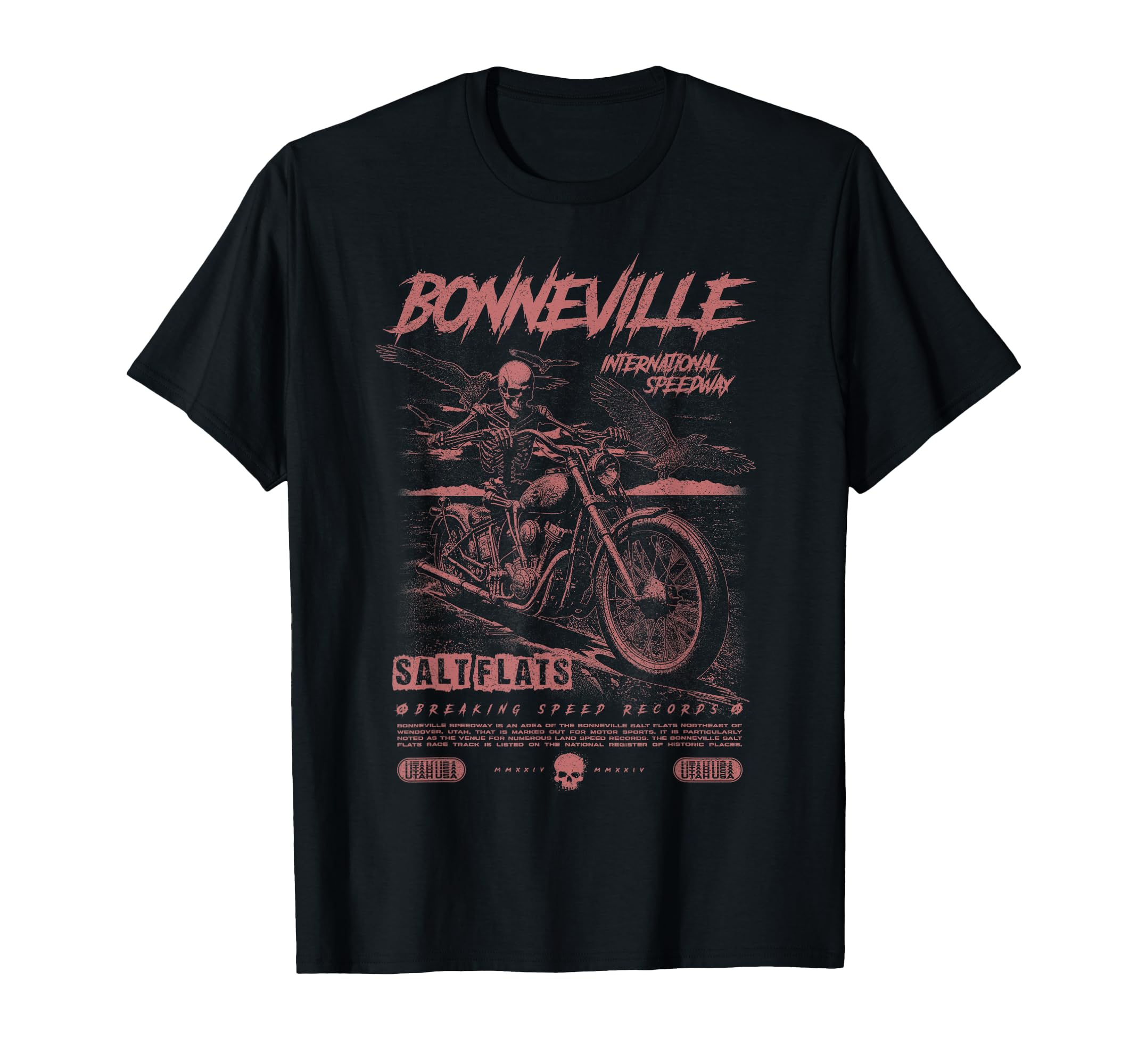 Bonneville Salt Flats Motorcycle T-Shirt - Fun Novelty Design for Adults - T-Shirt, Sweatshirt, Hoodie