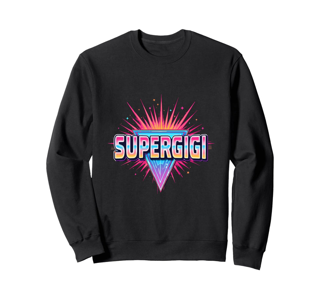 Super Gigi Neon Synthwave Sweatshirt - Aesthetic Graphic for Adults - T-Shirt, Sweatshirt, Hoodie
