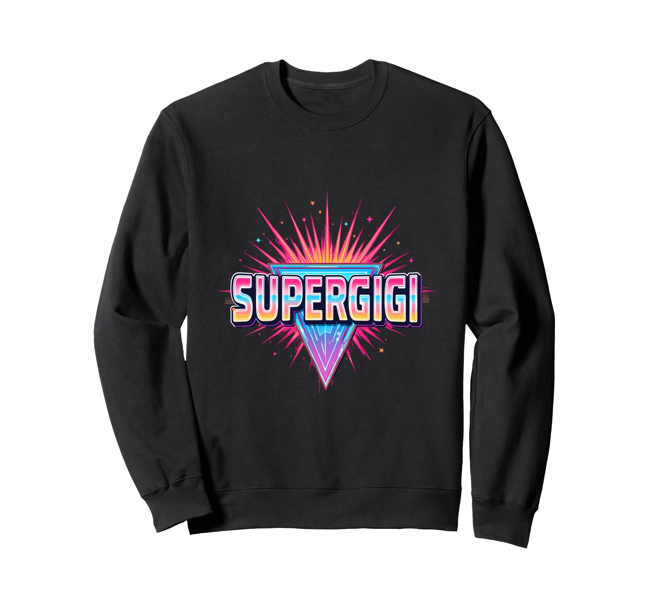 Super Gigi Neon Synthwave Sweatshirt - Aesthetic Graphic for Adults - T-Shirt, Sweatshirt, Hoodie