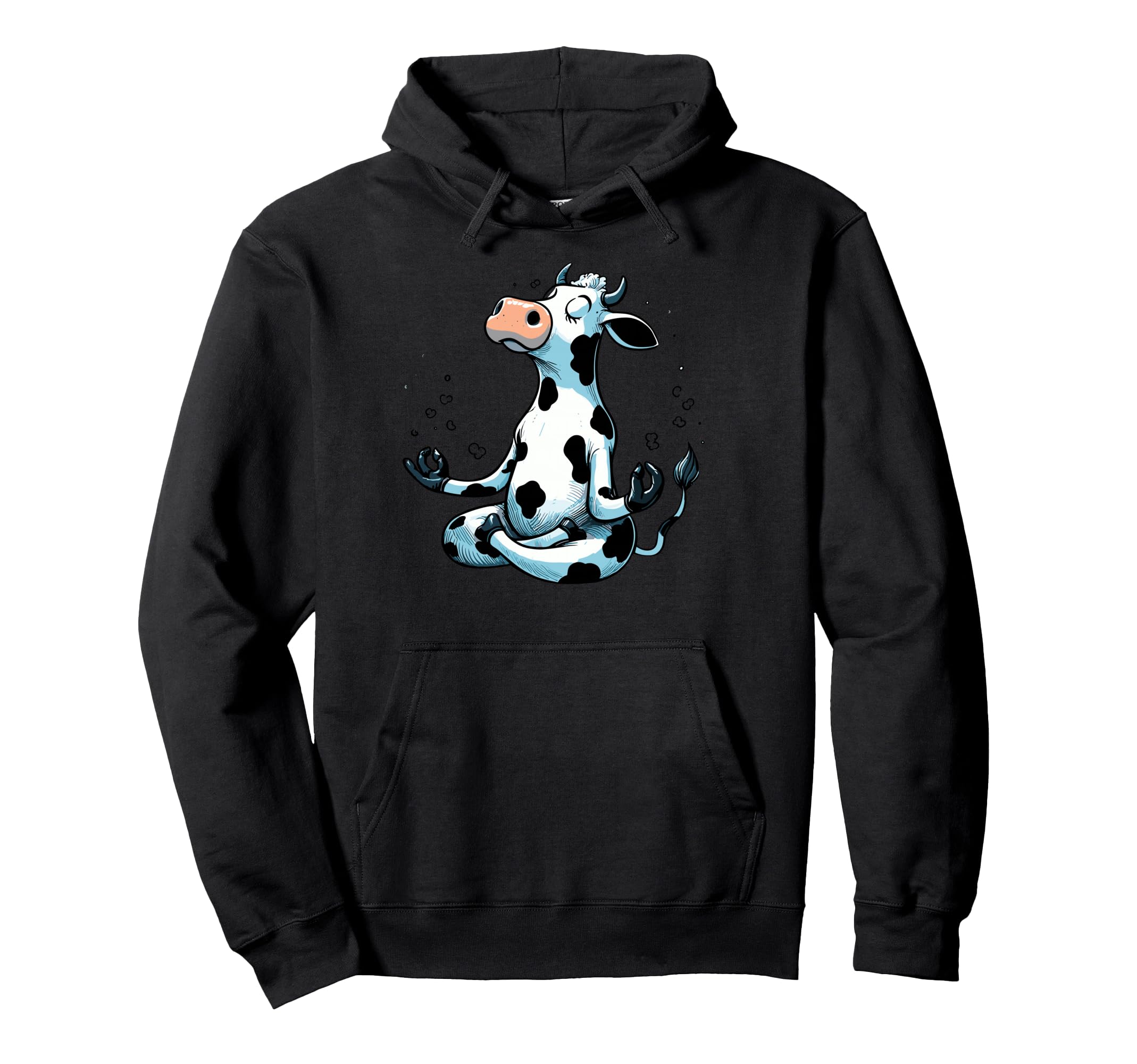 Meditation Cow Yoga Pose Relaxing Animal Hoodie - Graphic Print Unisex - T-Shirt, Sweatshirt, Hoodie