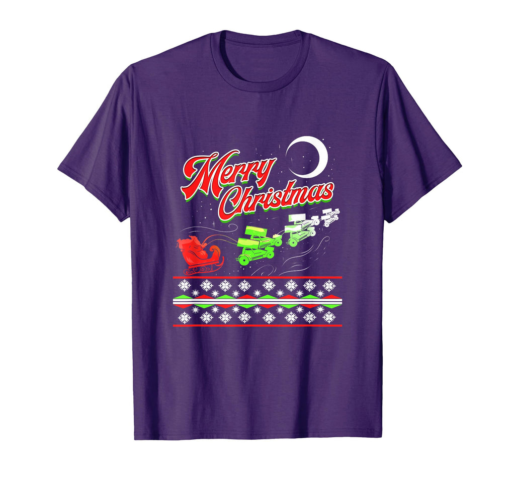 Sprint Car Racing Santa Sleigh T-Shirt - Custom Art Print Unisex - T-Shirt, Sweatshirt, Hoodie