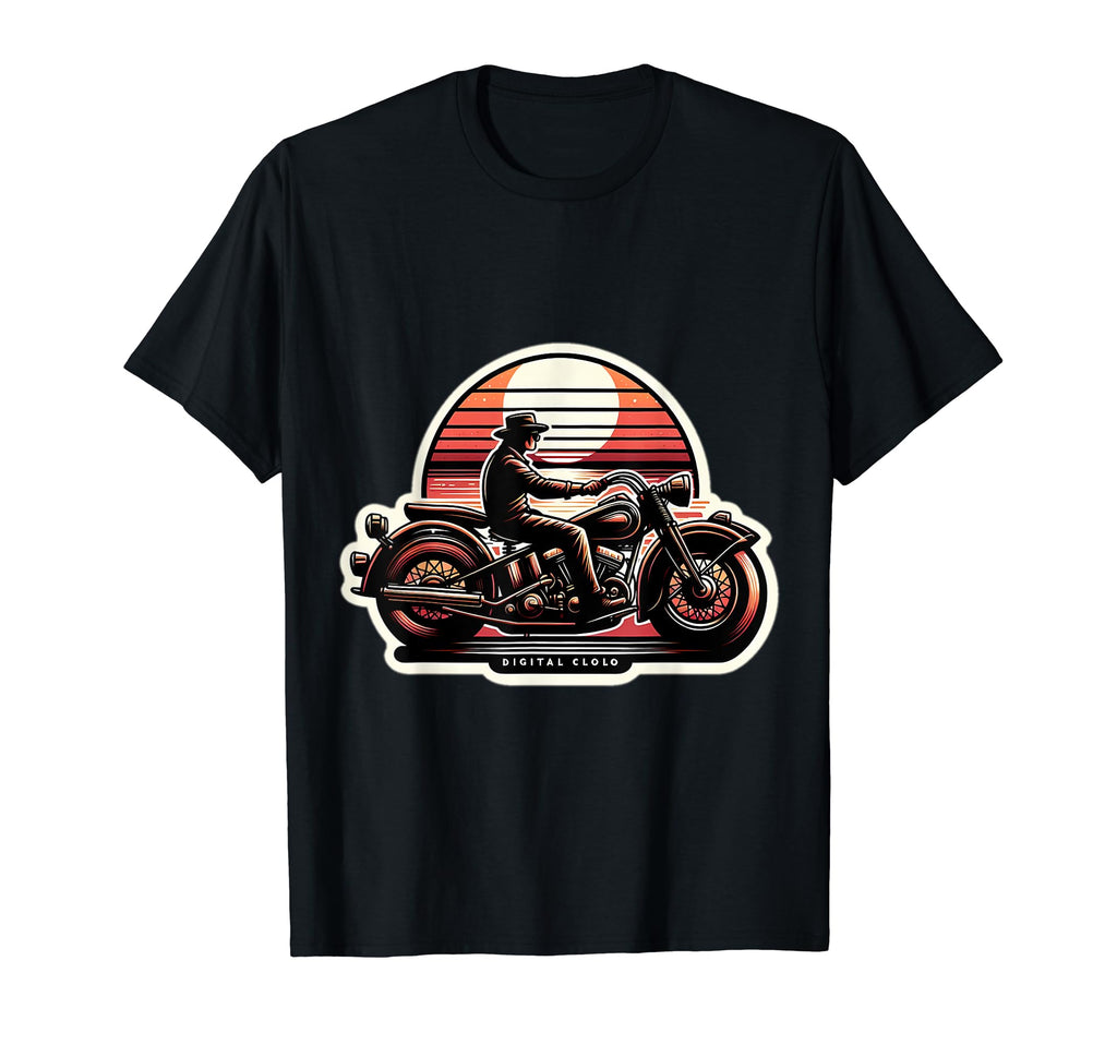 Motorcycle Sunset Art T-Shirt - Streetwear Style Men Women - T-Shirt, Sweatshirt, Hoodie