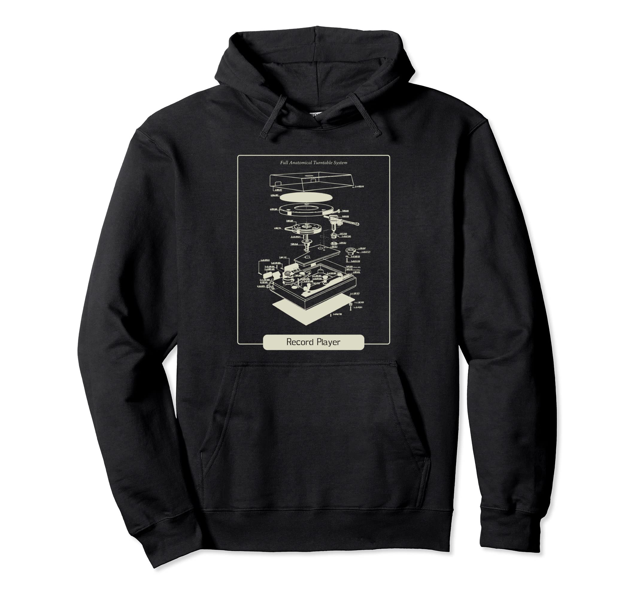 Turntable Record Player Vinyl Records Hoodie - Streetwear Style for Adults - T-Shirt, Sweatshirt, Hoodie