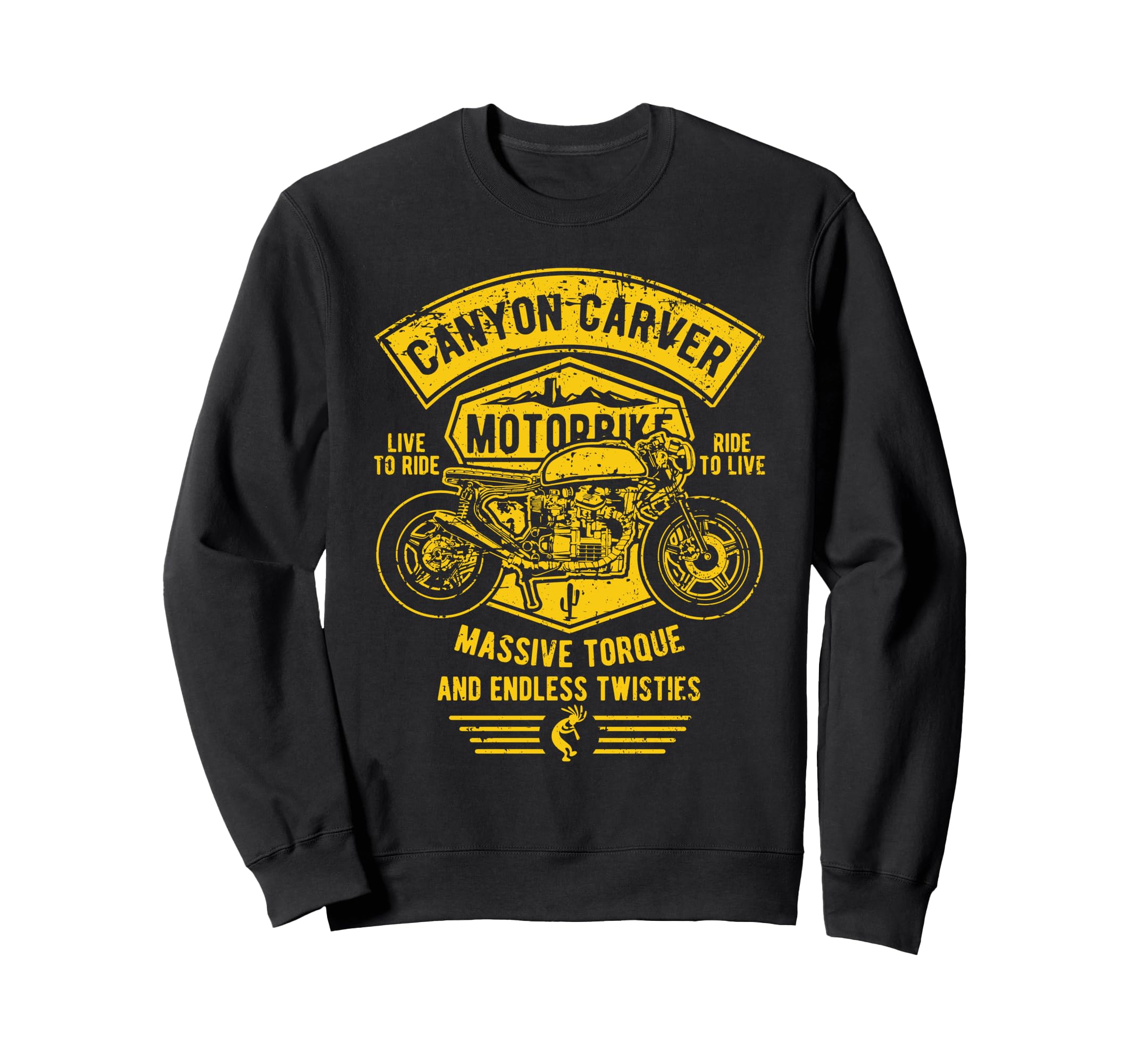 Canyon Carver Motorcycle Distressed Sweatshirt - Custom Art Print Men Women - T-Shirt, Sweatshirt, Hoodie