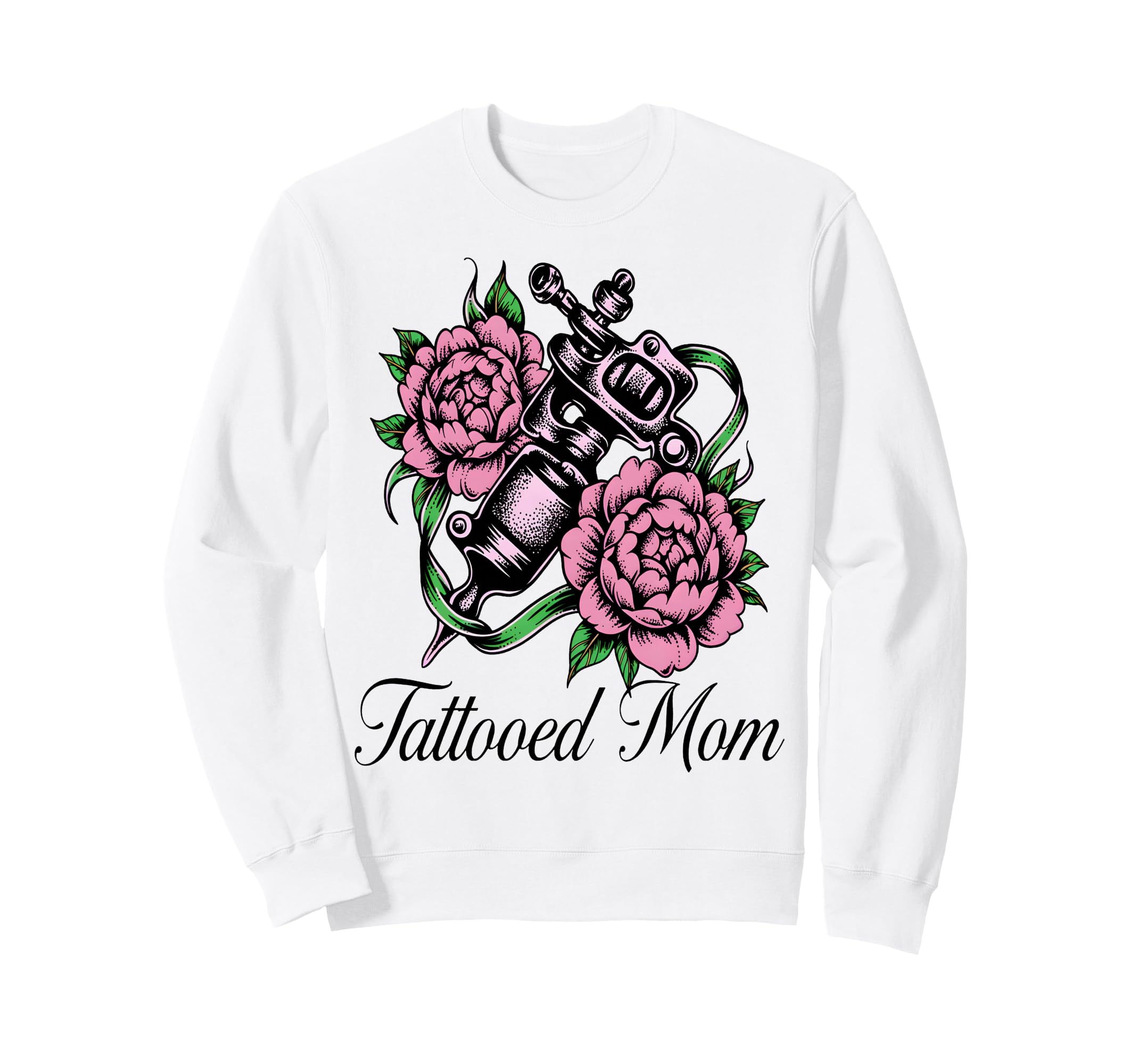 Floral Coil Tattoo Machine Sweatshirt - Unique Graphic Men Women - T-Shirt, Sweatshirt, Hoodie