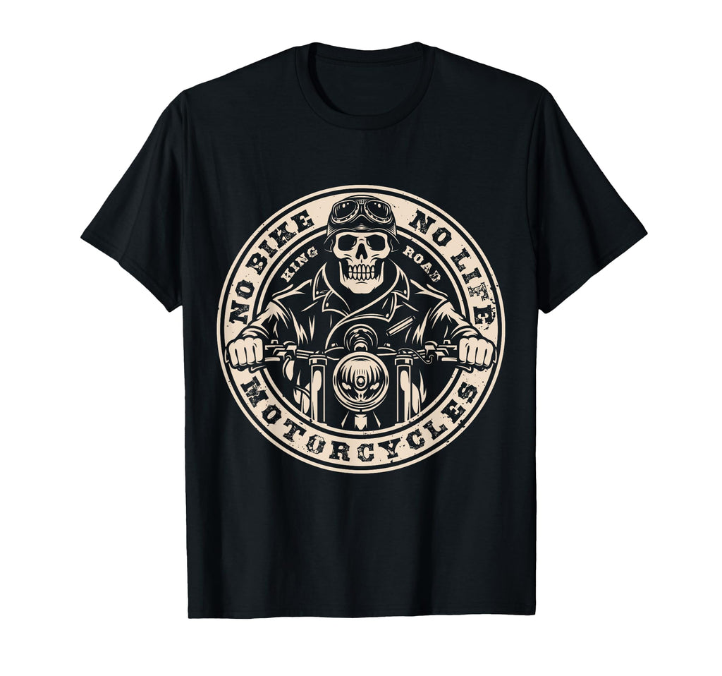Biker No Bike No Life Skele Custom T-Shirt - Trendy Graphic for Adults - T-Shirt, Sweatshirt, Hoodie