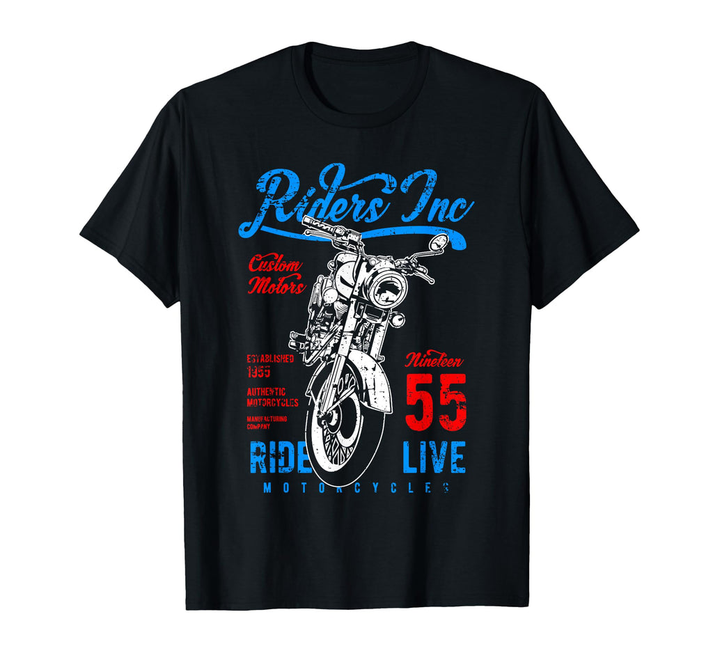 Riders Inc 1955 Motorcycle Distressed T-Shirt - Minimalist Print Unisex - T-Shirt, Sweatshirt, Hoodie