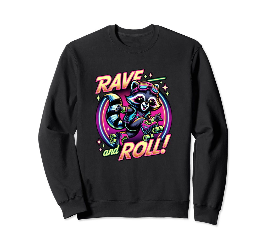Rave And Roll 80S Rollerblades Sweatshirt - Minimalist Print for Adults - T-Shirt, Sweatshirt, Hoodie