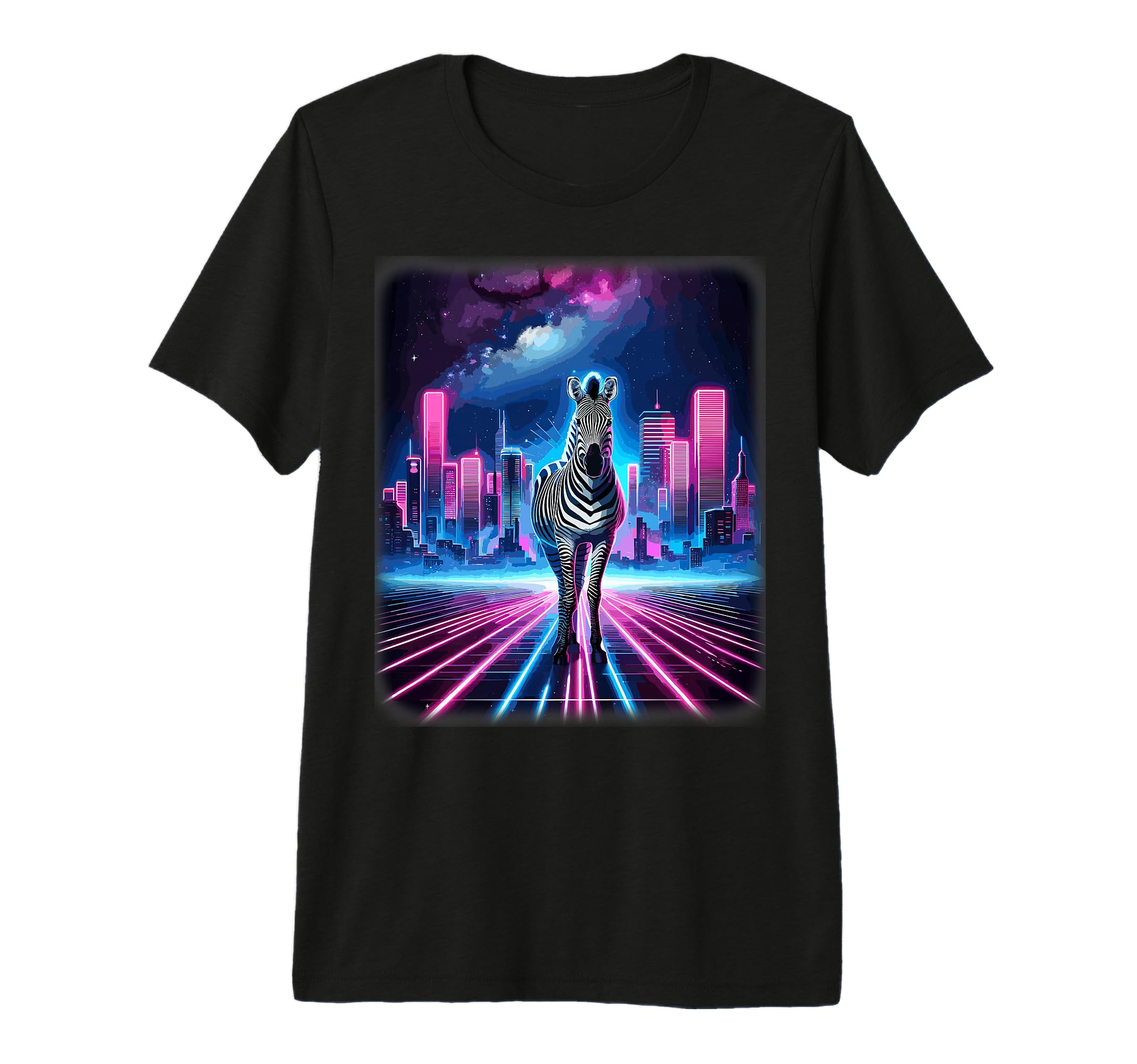 Synthwave Aesthetic Zebra Lover Stuff T-Shirt - Streetwear Style Men Women - T-Shirt, Sweatshirt, Hoodie
