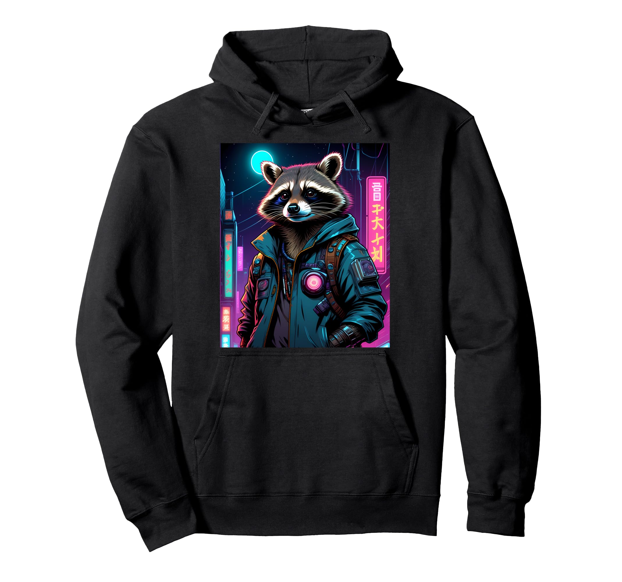 Vaporwave Raccoon 80S Synthwave Hoodie - Trendy Graphic Men Women - T-Shirt, Sweatshirt, Hoodie