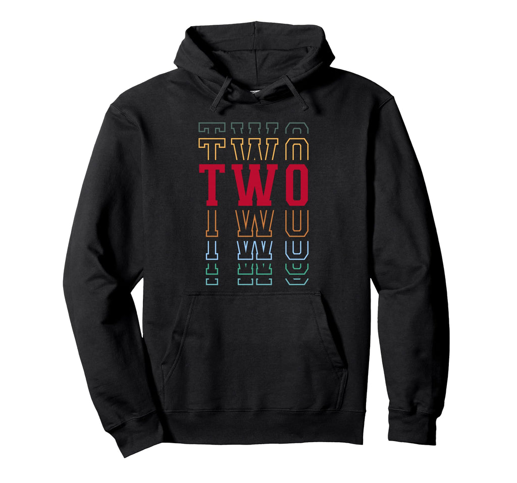 Two 2Nd Birthday Layered Text 2 Year Old Hoodie - Custom Art Print Unisex - T-Shirt, Sweatshirt, Hoodie