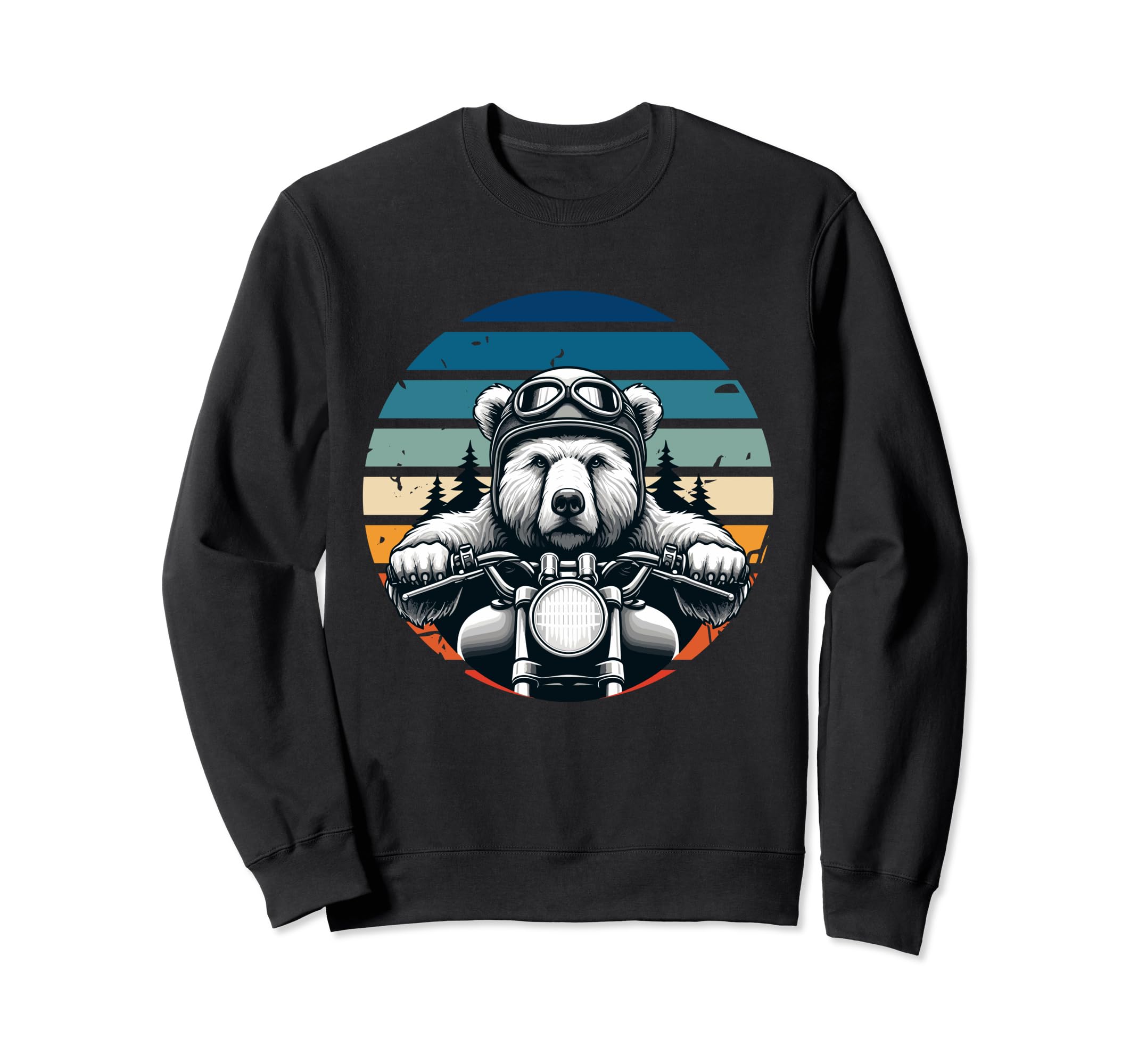 Grizzly Bear Motorcycle Biker Sweatshirt - Trendy Graphic for Adults - T-Shirt, Sweatshirt, Hoodie