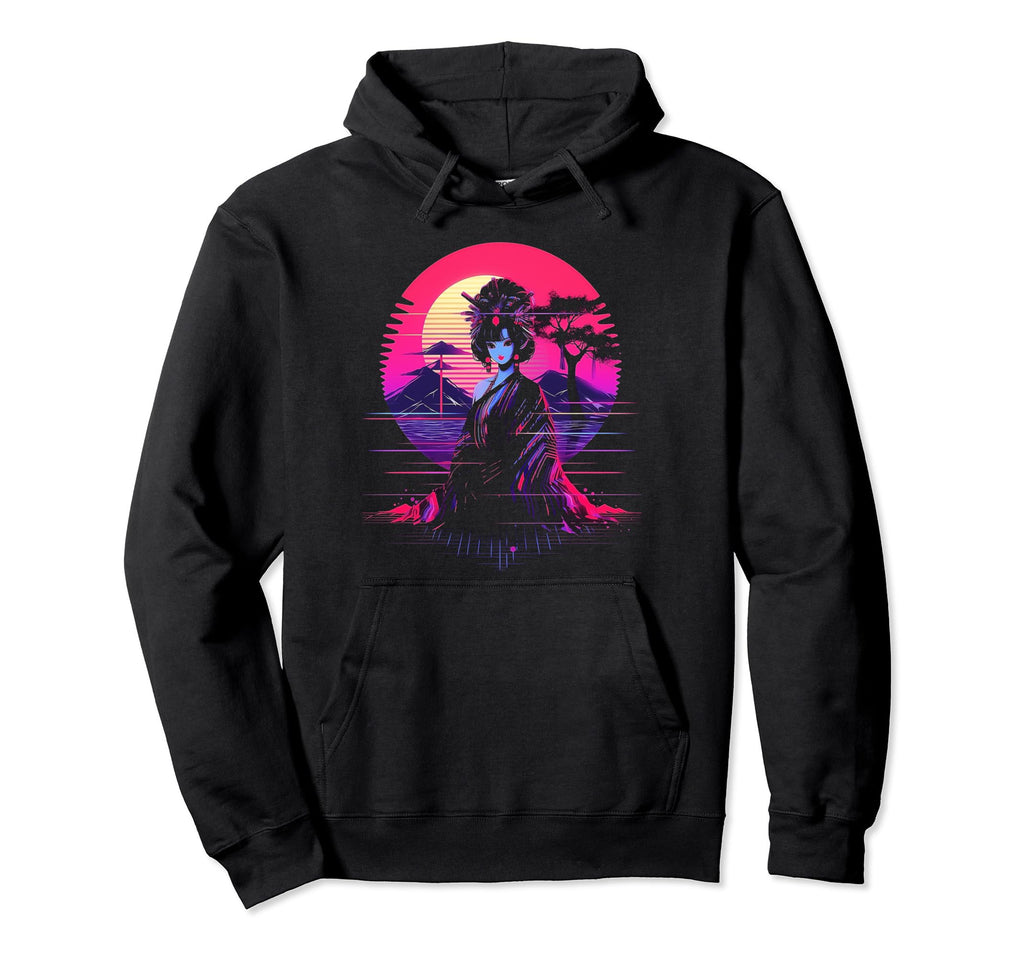 Vaporwave Geisha 80S Synthwave 12 Hoodie - Fun Novelty Design Unisex - T-Shirt, Sweatshirt, Hoodie