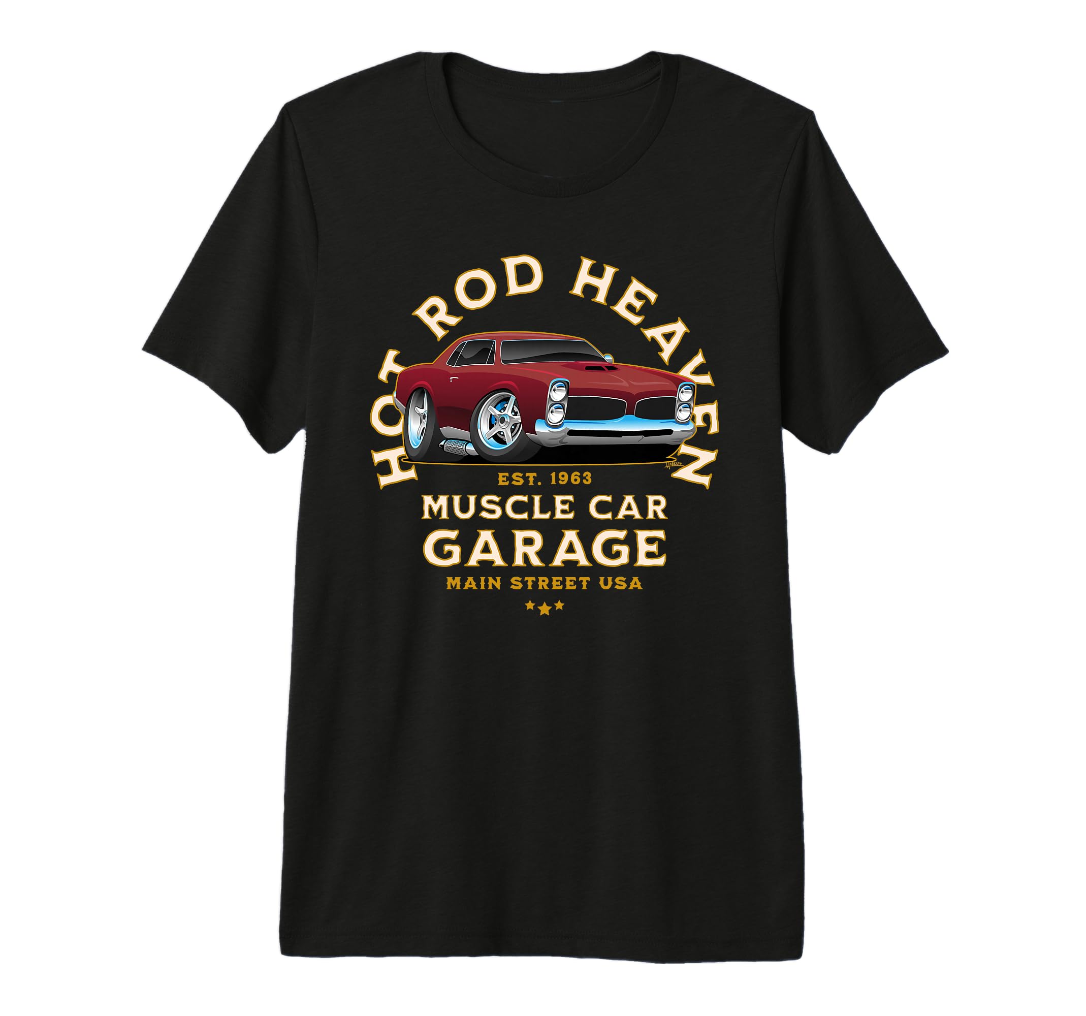 Hotrod Heaven Muscle Car Garage Usa T-Shirt - Trendy Graphic for Adults - T-Shirt, Sweatshirt, Hoodie