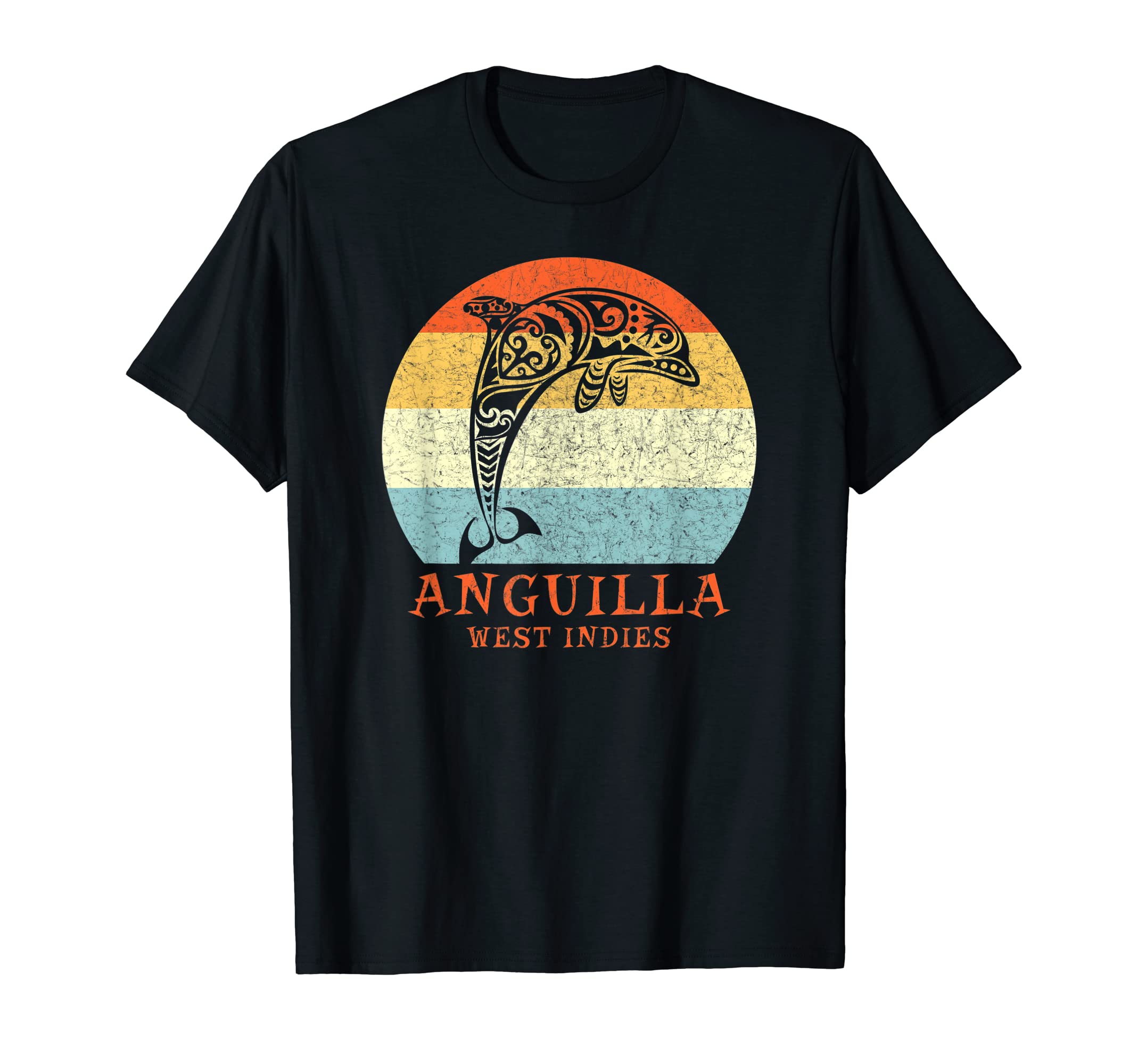 Anguilla West Indies Tribal Dolphin T-Shirt - Unique Graphic Unisex - T-Shirt, Sweatshirt, Hoodie