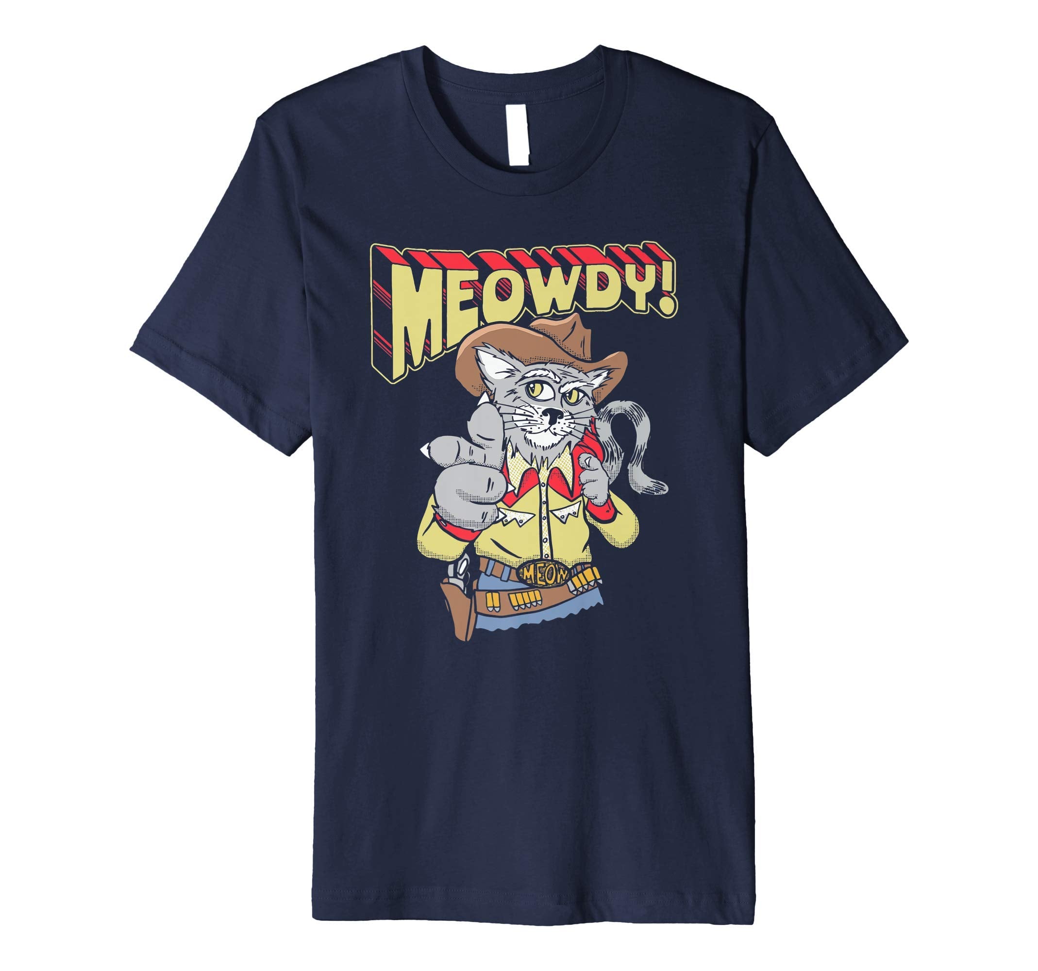 Meowdy Partner Funny Cowboy Cat T-Shirt - Trendy Graphic for Adults - T-Shirt, Sweatshirt, Hoodie