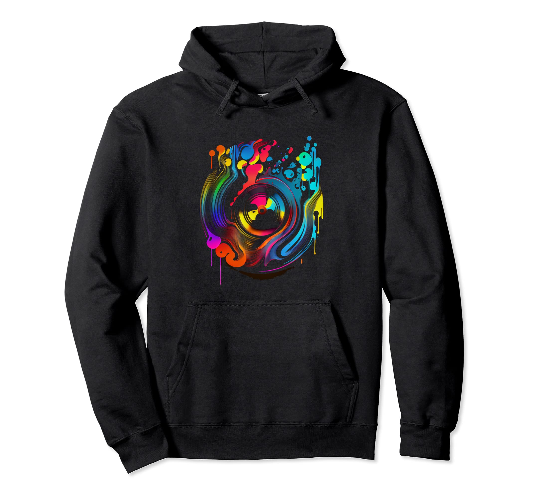 Vinyl 80S Record Turntable Hoodie - Minimalist Print for Adults - T-Shirt, Sweatshirt, Hoodie