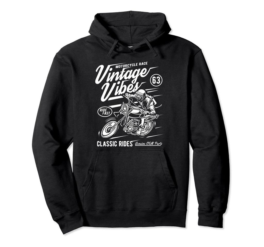 Vibes Rides Motorcycle Race Hoodie - Unique Graphic Men Women - T-Shirt, Sweatshirt, Hoodie