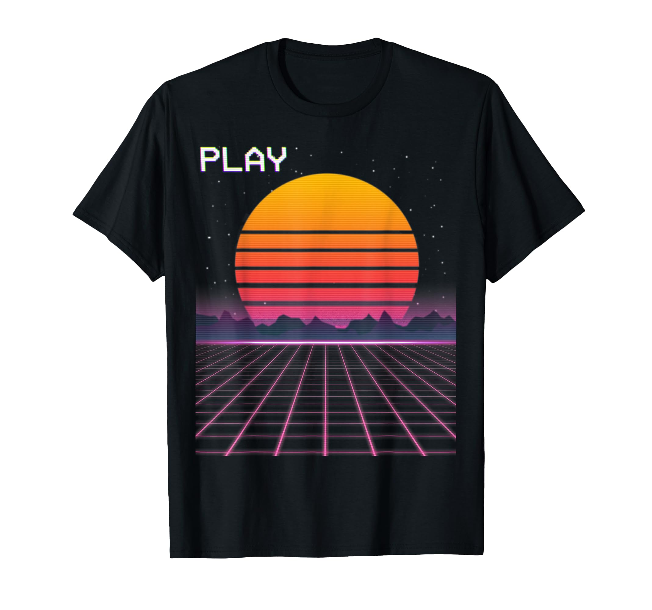 80S Grid Sunset Vaporwave Synthwave T-Shirt - Trendy Graphic for Adults - T-Shirt, Sweatshirt, Hoodie