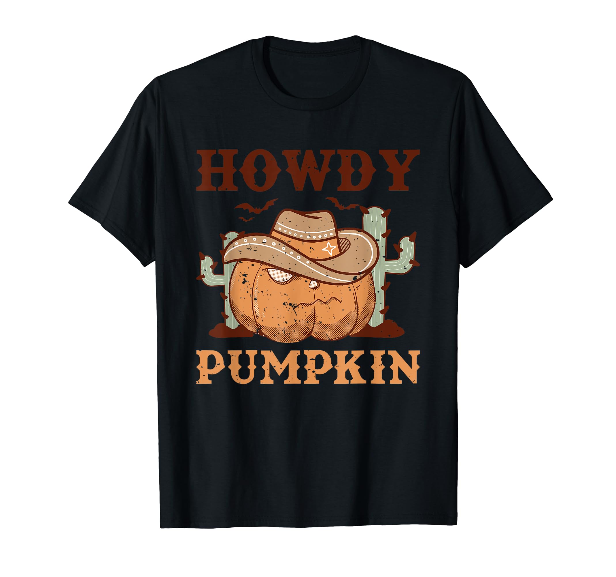 Howdy Pumpkin Western Halloween T-Shirt - Minimalist Print Unisex - T-Shirt, Sweatshirt, Hoodie