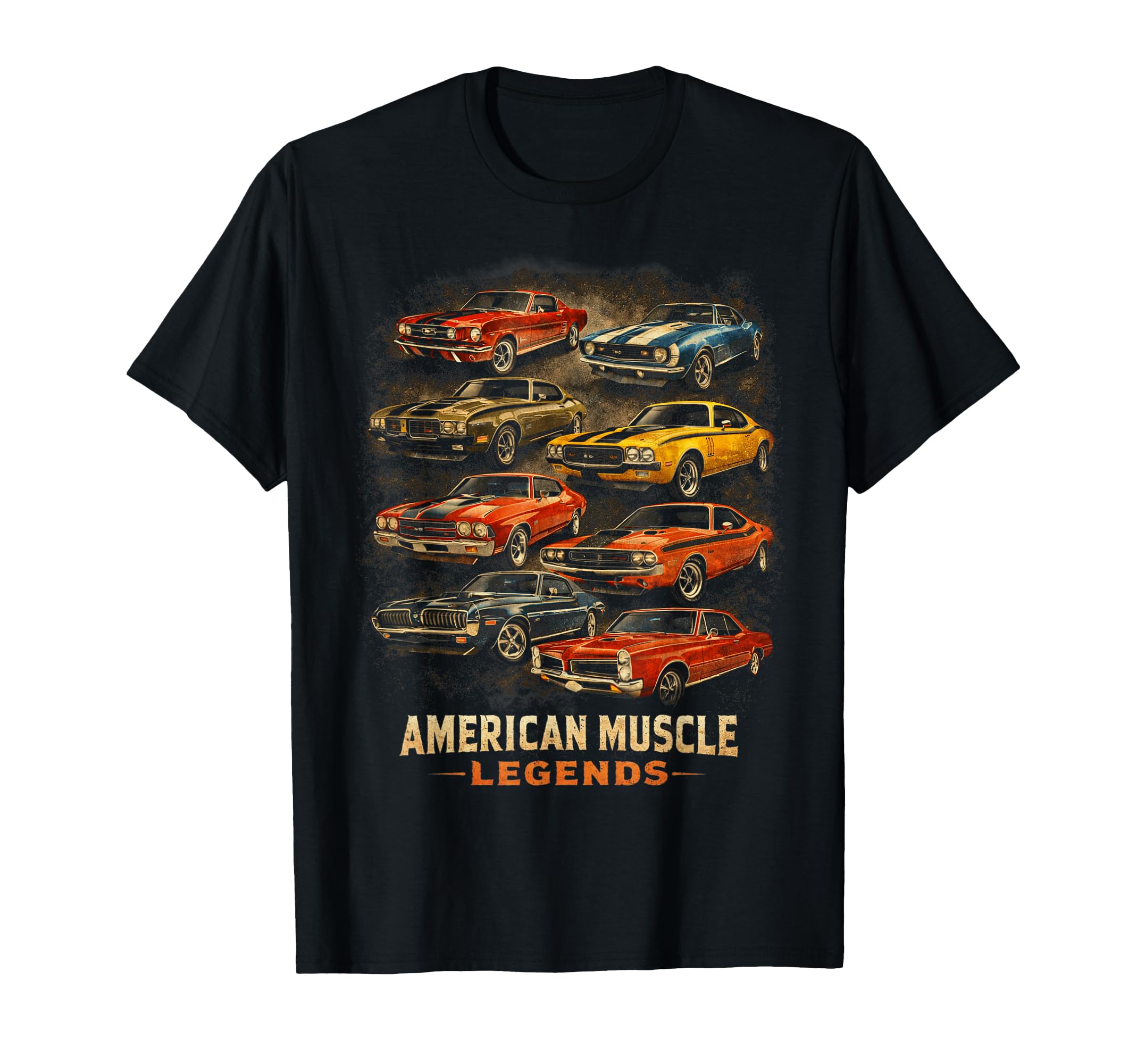 American Muscle Legends Cars Garage T-Shirt - Aesthetic Graphic for Adults - T-Shirt, Sweatshirt, Hoodie