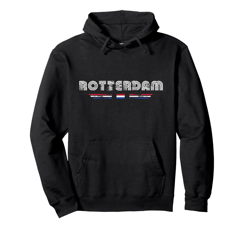 Rotterdam Netherlands 70S 80S Type Hoodie - Minimalist Print Men Women - T-Shirt, Sweatshirt, Hoodie