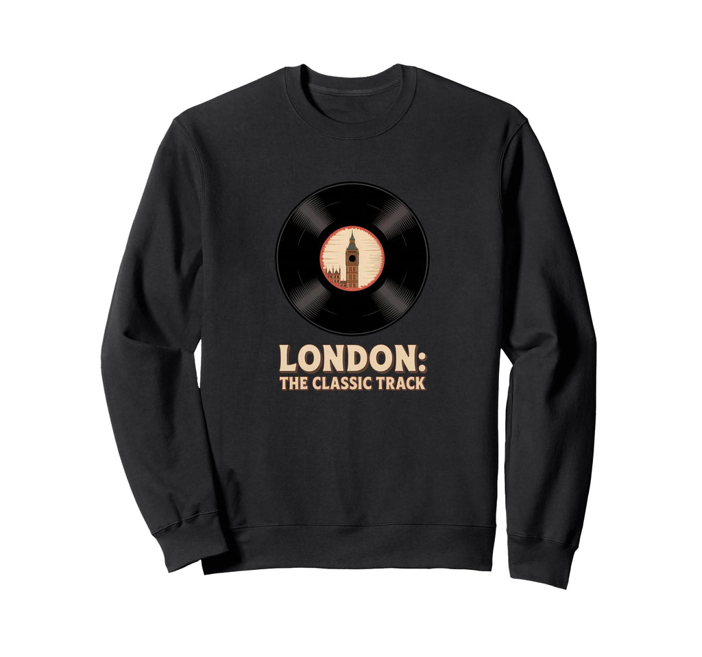 London Track Vinyl Music Art Sweatshirt - Custom Art Print for Adults - T-Shirt, Sweatshirt, Hoodie