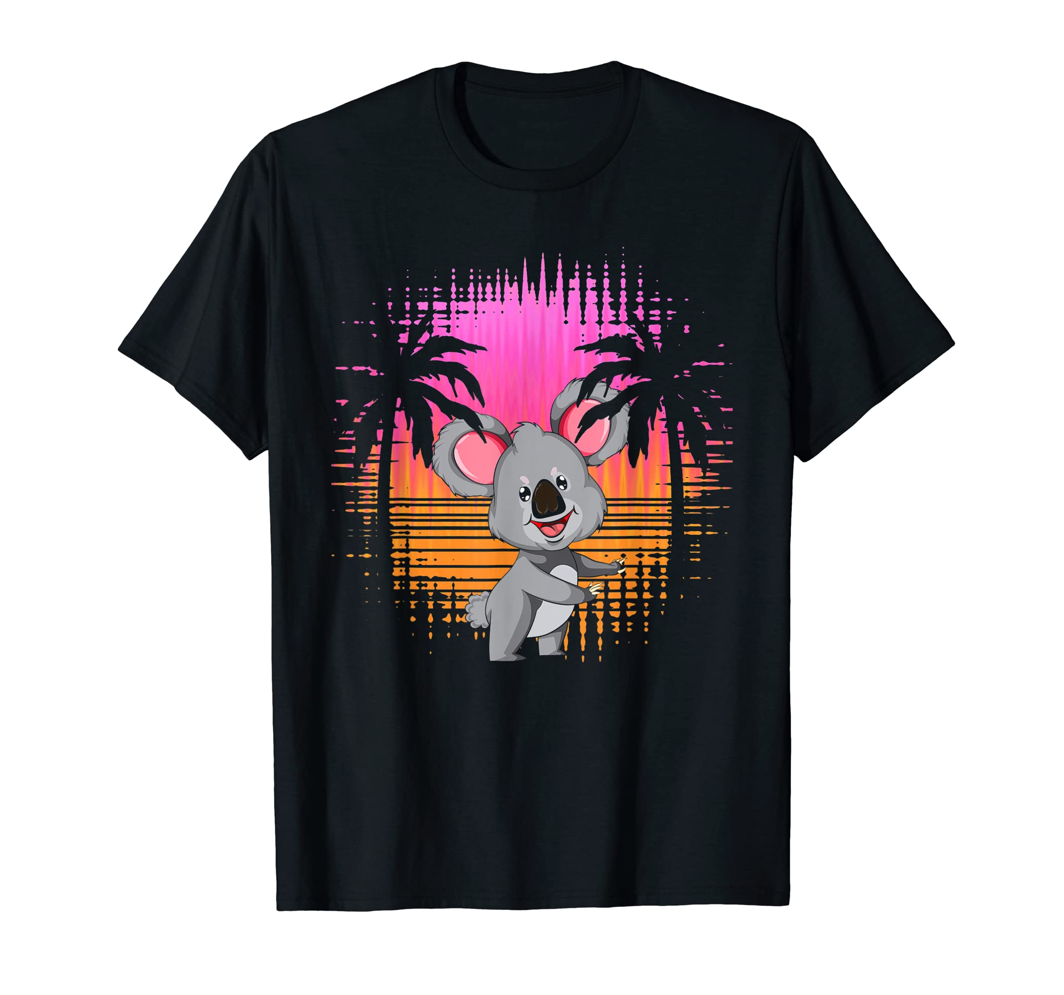 Synthwave Palm Trees Wildlife T-Shirt - Aesthetic Graphic for Adults - T-Shirt, Sweatshirt, Hoodie