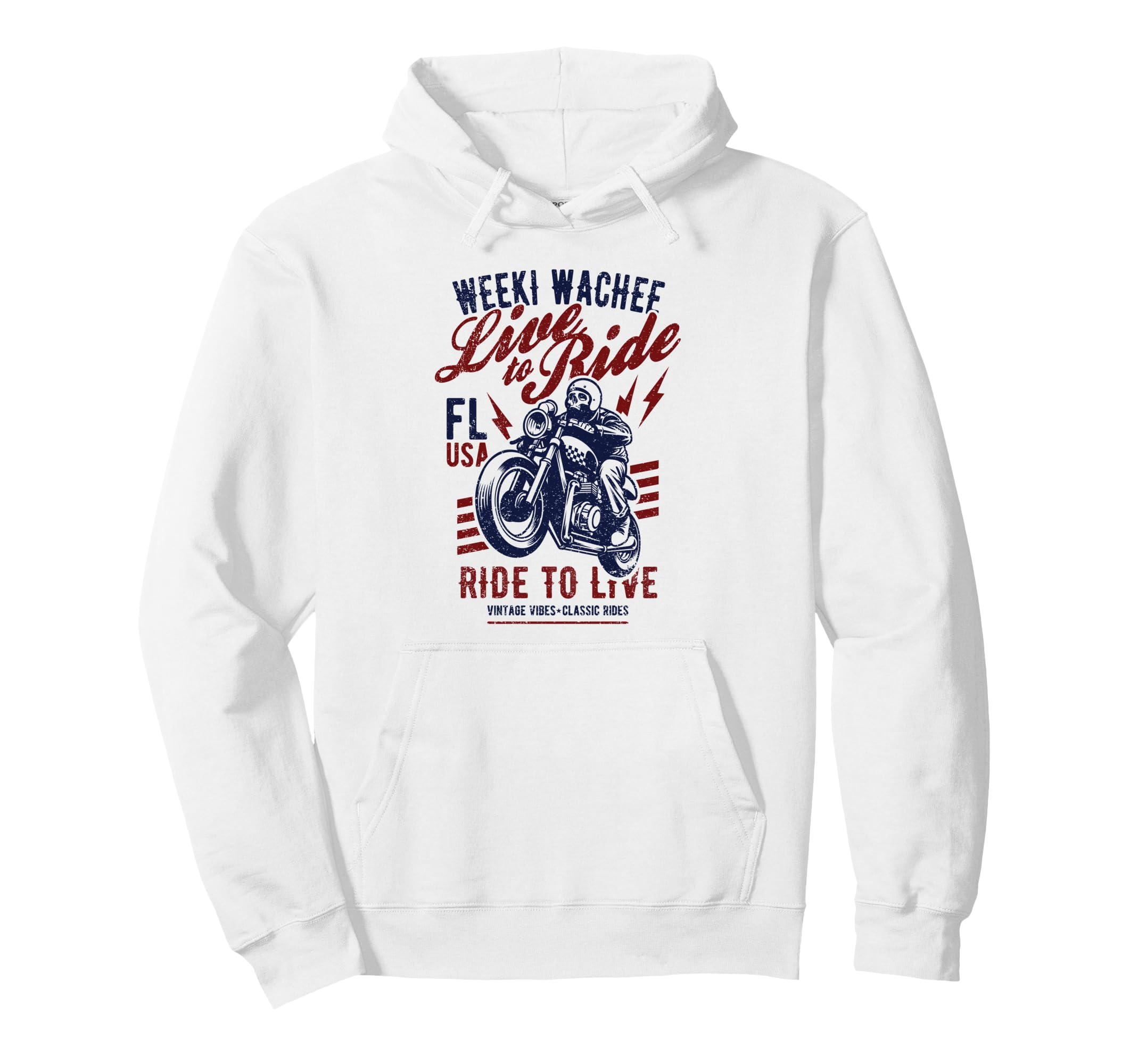 Weeki Wachee Florida Motorcycle Hoodie - Casual Everyday Wear Men Women - T-Shirt, Sweatshirt, Hoodie