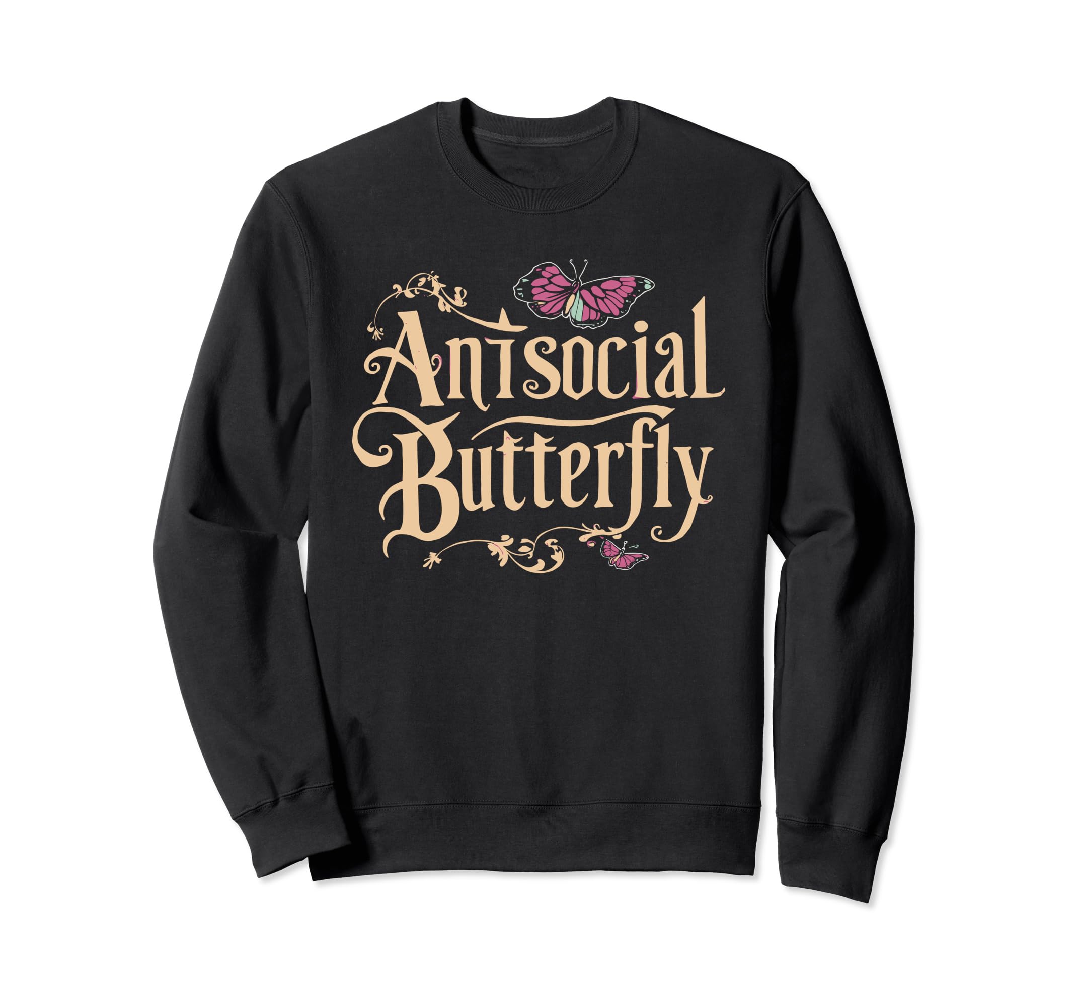 Antisocial Butterfly Sweatshirt - Custom Art Print for Adults - T-Shirt, Sweatshirt, Hoodie