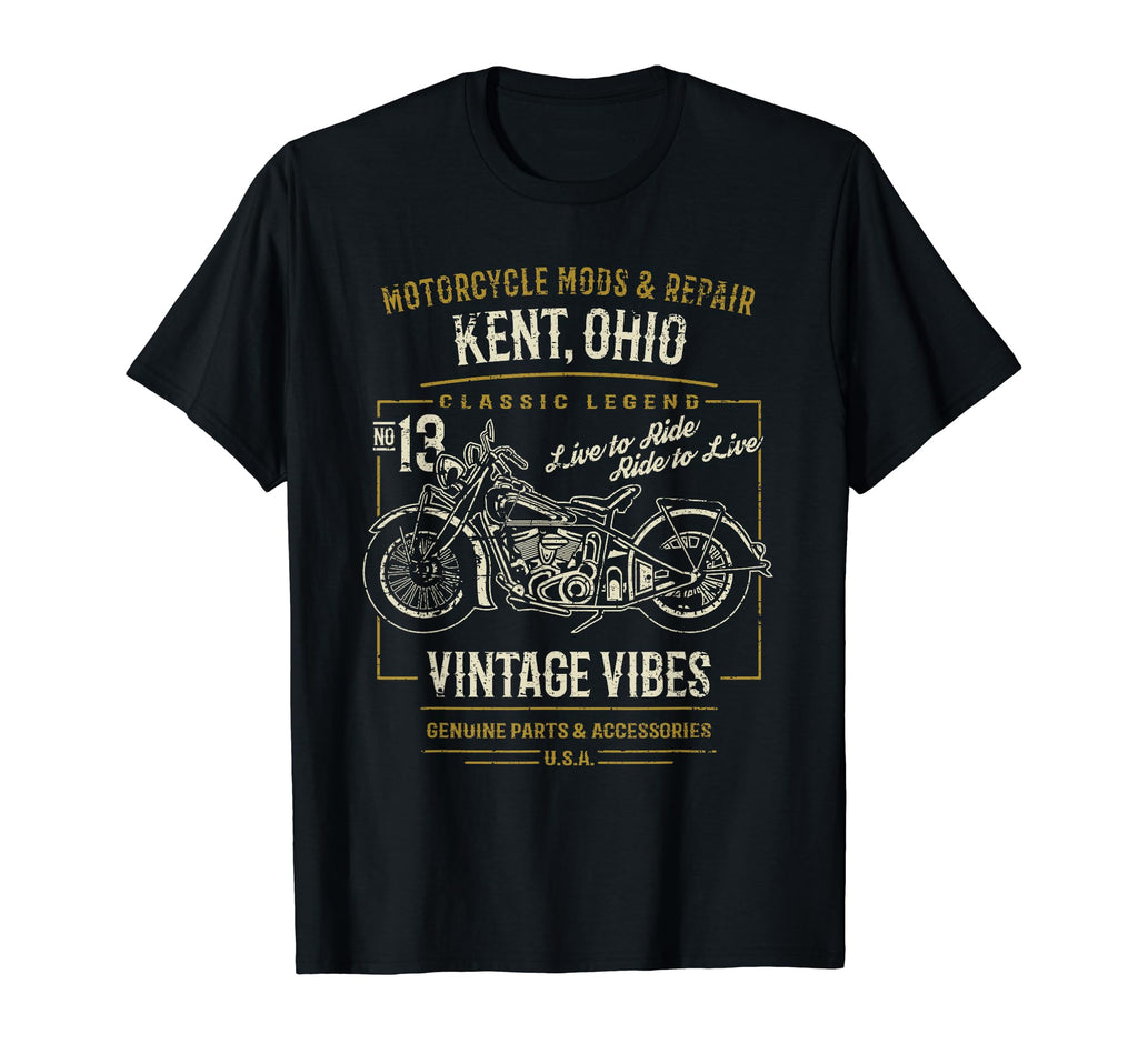 Kent Oh Usa Distressed Motorcycle T-Shirt - Novelty Apparel Unisex - T-Shirt, Sweatshirt, Hoodie