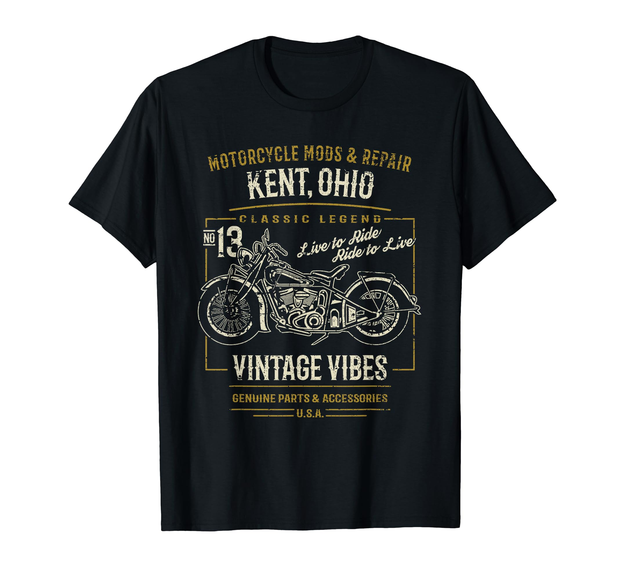 Kent Oh Usa Distressed Motorcycle T-Shirt - Novelty Apparel Unisex - T-Shirt, Sweatshirt, Hoodie