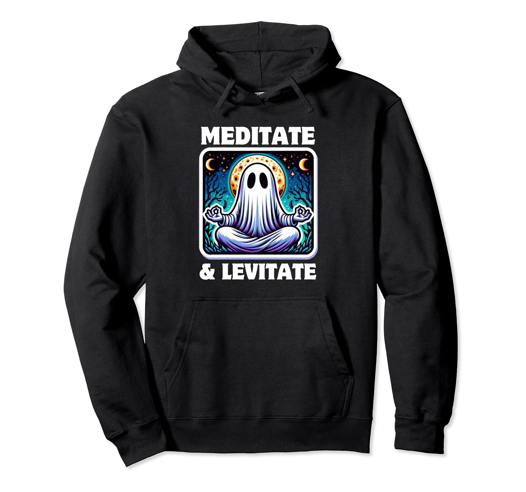 Ghost Meditation Spiritual Halloween Hoodie - Casual Everyday Wear Unisex - T-Shirt, Sweatshirt, Hoodie