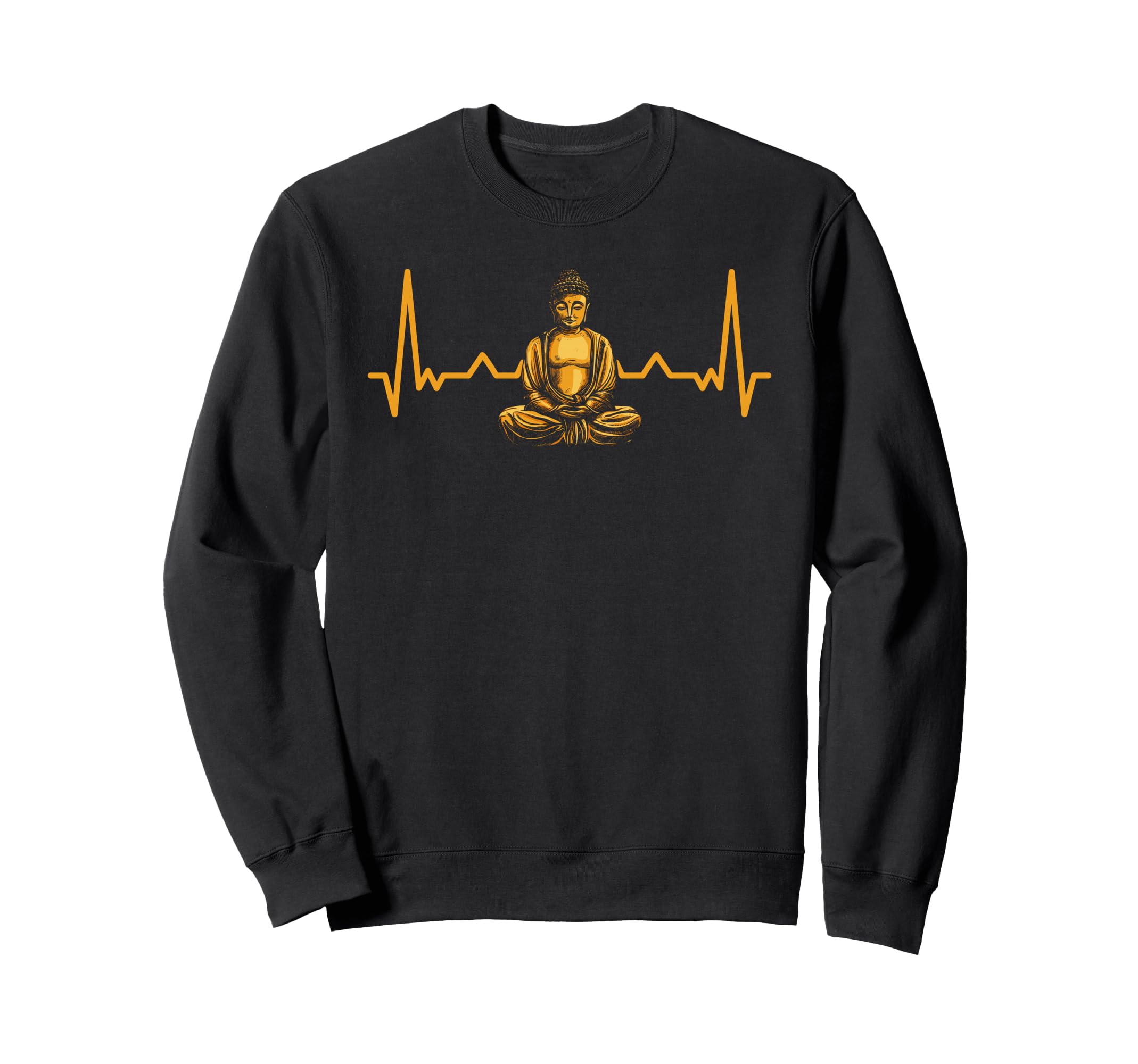 Mindfulness Buddha Heartbeat Sweatshirt - Custom Art Print Men Women - T-Shirt, Sweatshirt, Hoodie