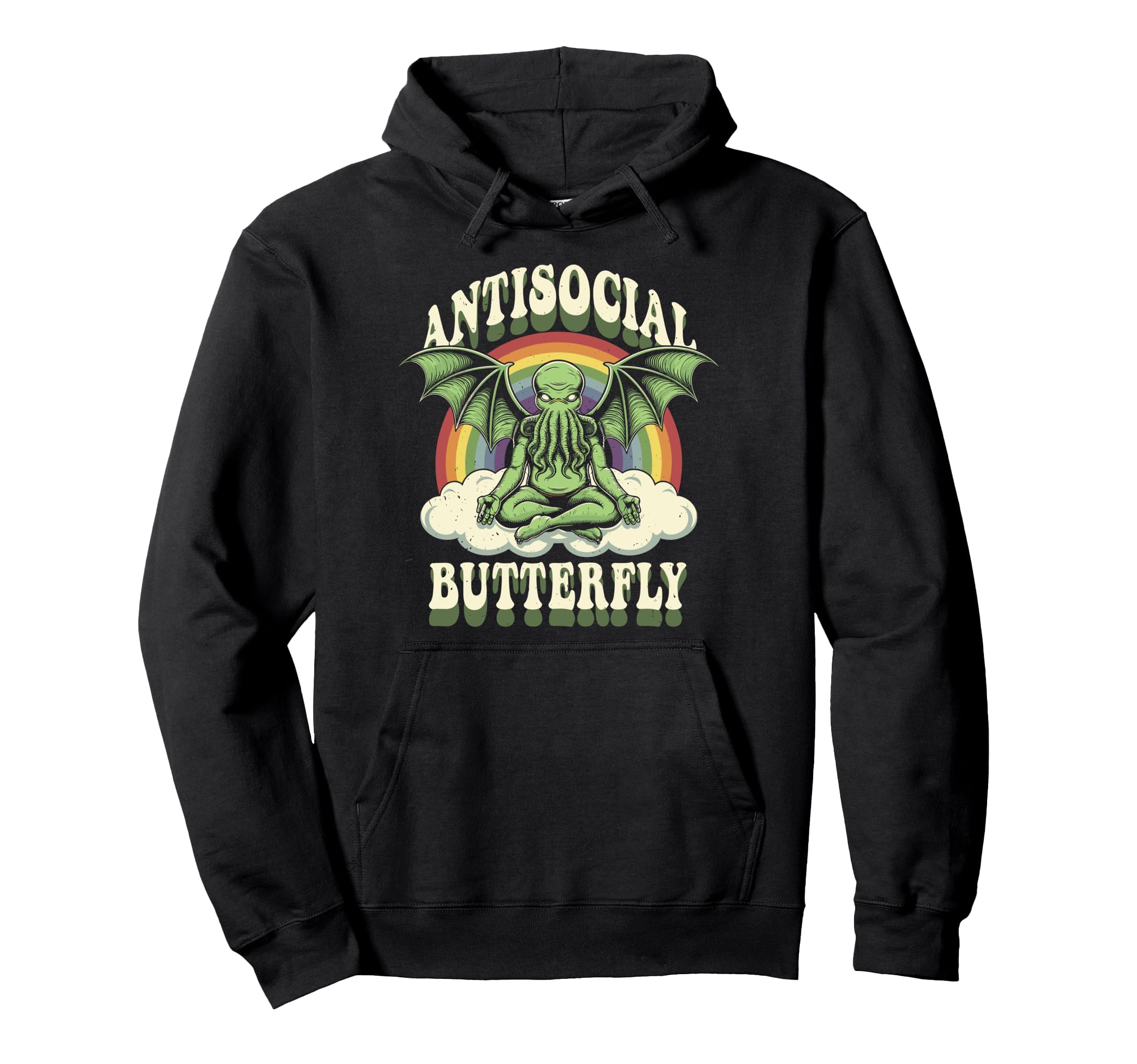Cthulhu Antisocial Butterfly Cthulhu Hoodie - Fun Novelty Design for Adults - T-Shirt, Sweatshirt, Hoodie
