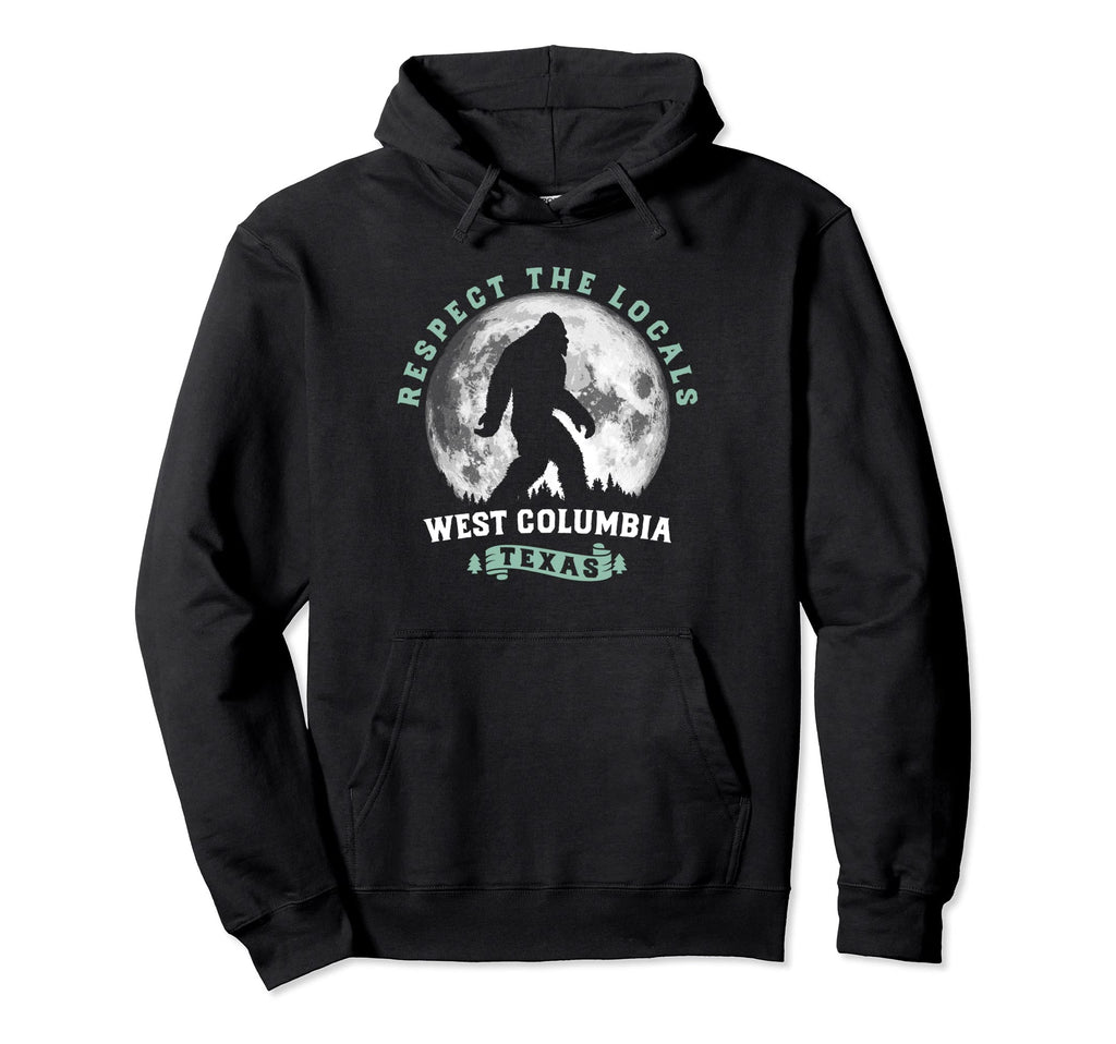West Columbia Texas Bigfoot Night Walk Moon Hoodie - Unique Graphic Unisex - T-Shirt, Sweatshirt, Hoodie
